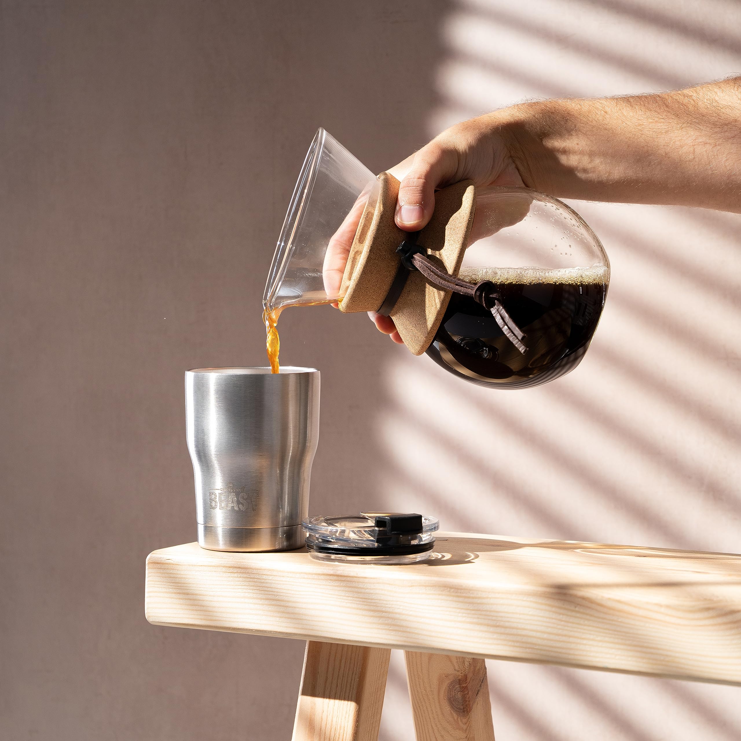 Beast 10 oz Tumbler Stainless Steel Vacuum Insulated coffee Ice cup Double Wall Travel Flask (Steel)