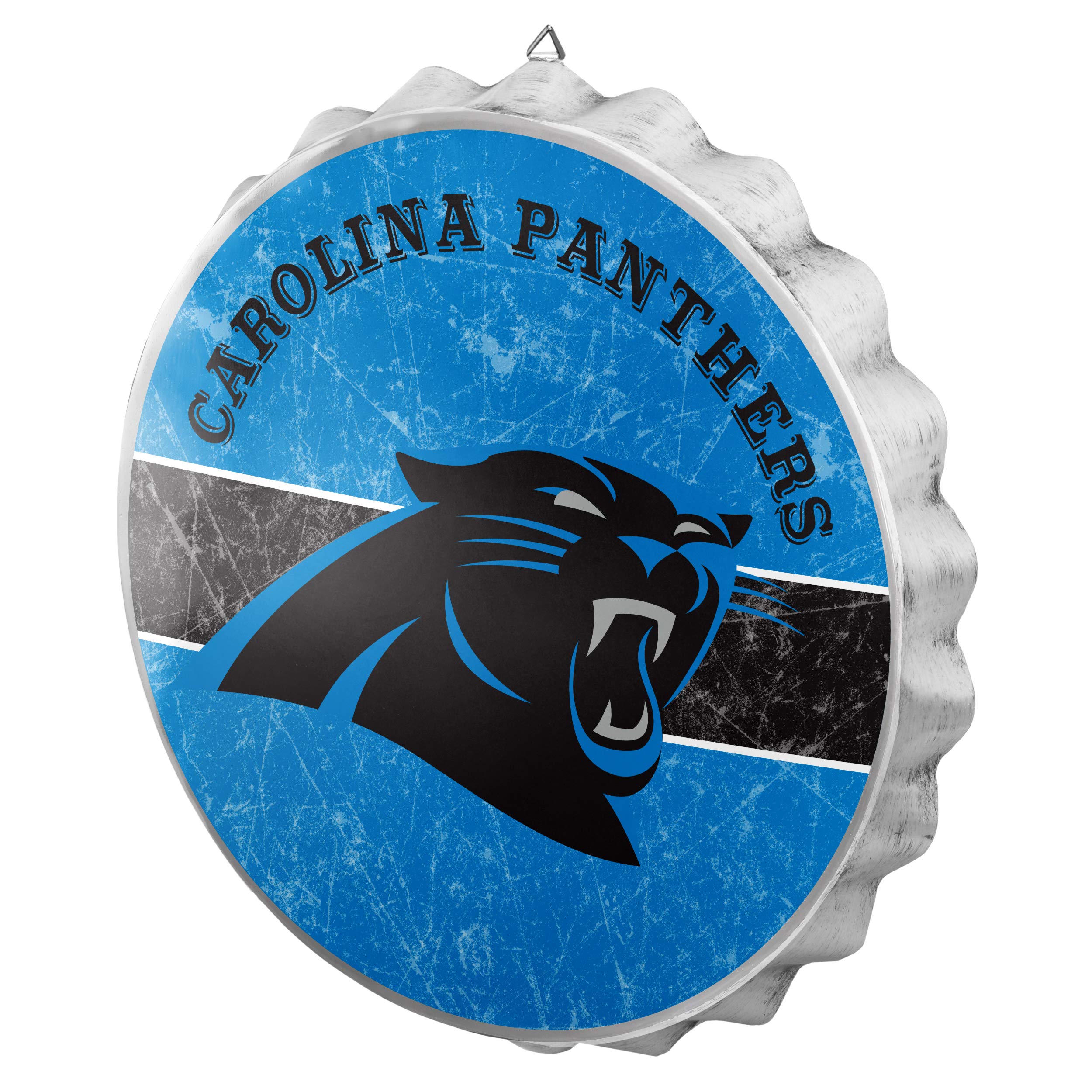 FOCO Carolina Panthers NFL Metal Distressed Bottlecap Sign
