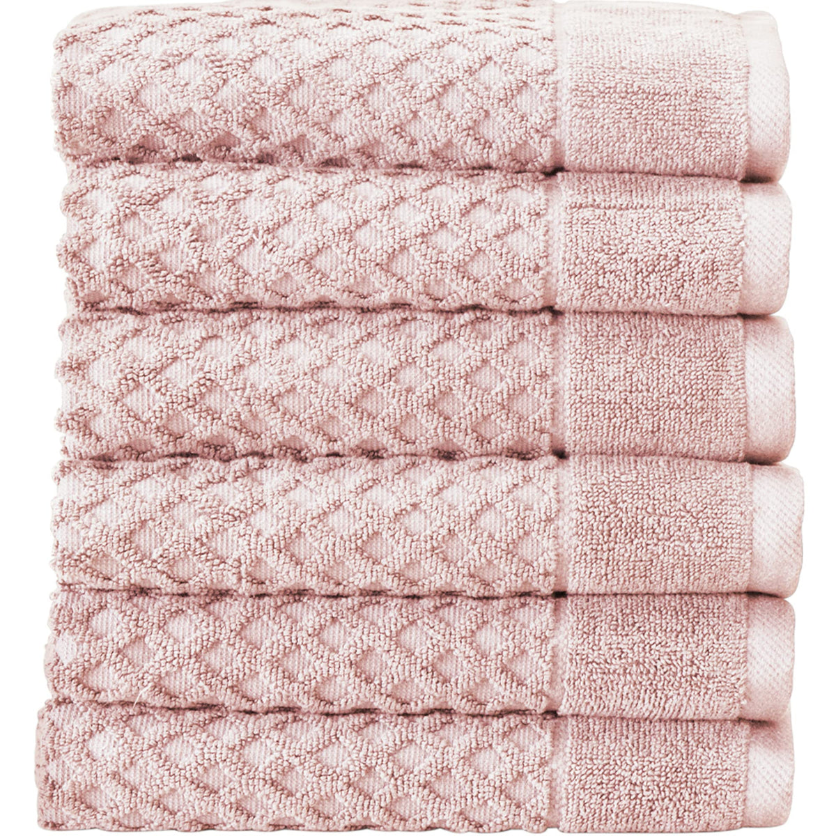 Great Bay Home 100% Cotton Blush Hand Towels  6 Soft Bathroom Hand Towels  Highly Absorbent, Quick Dry Bath Towels  Grayson Coll
