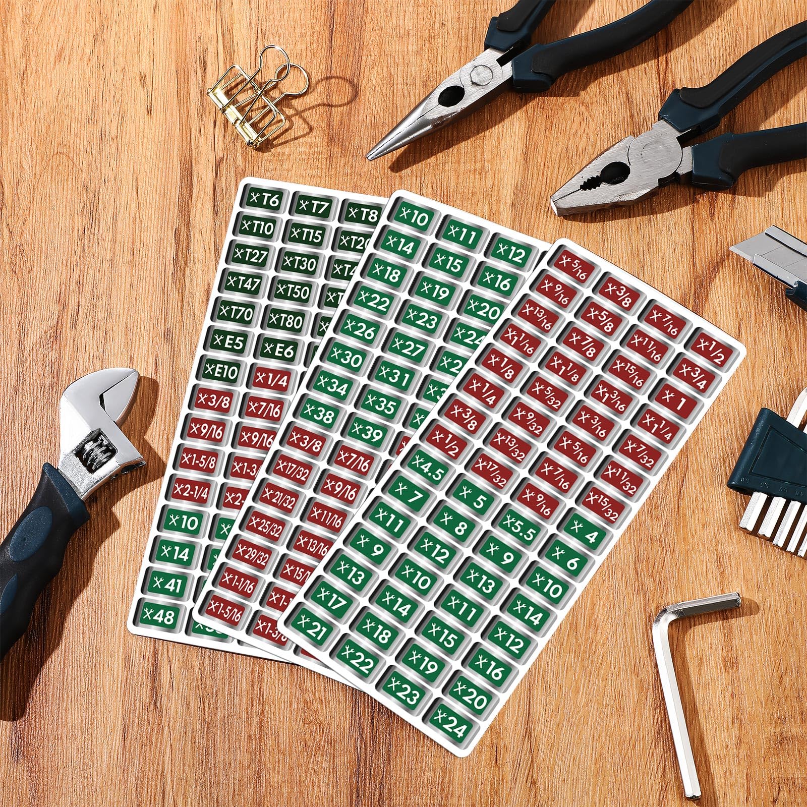 Tool Box Labels  180 Pieces  Toolbox Stickers and Decals Label  Wrench Size Labels  Chrome Socket Labels  Socket Size Stickers  Chrome Foil Labeling Set for Socket Sets Tools  3 Colors