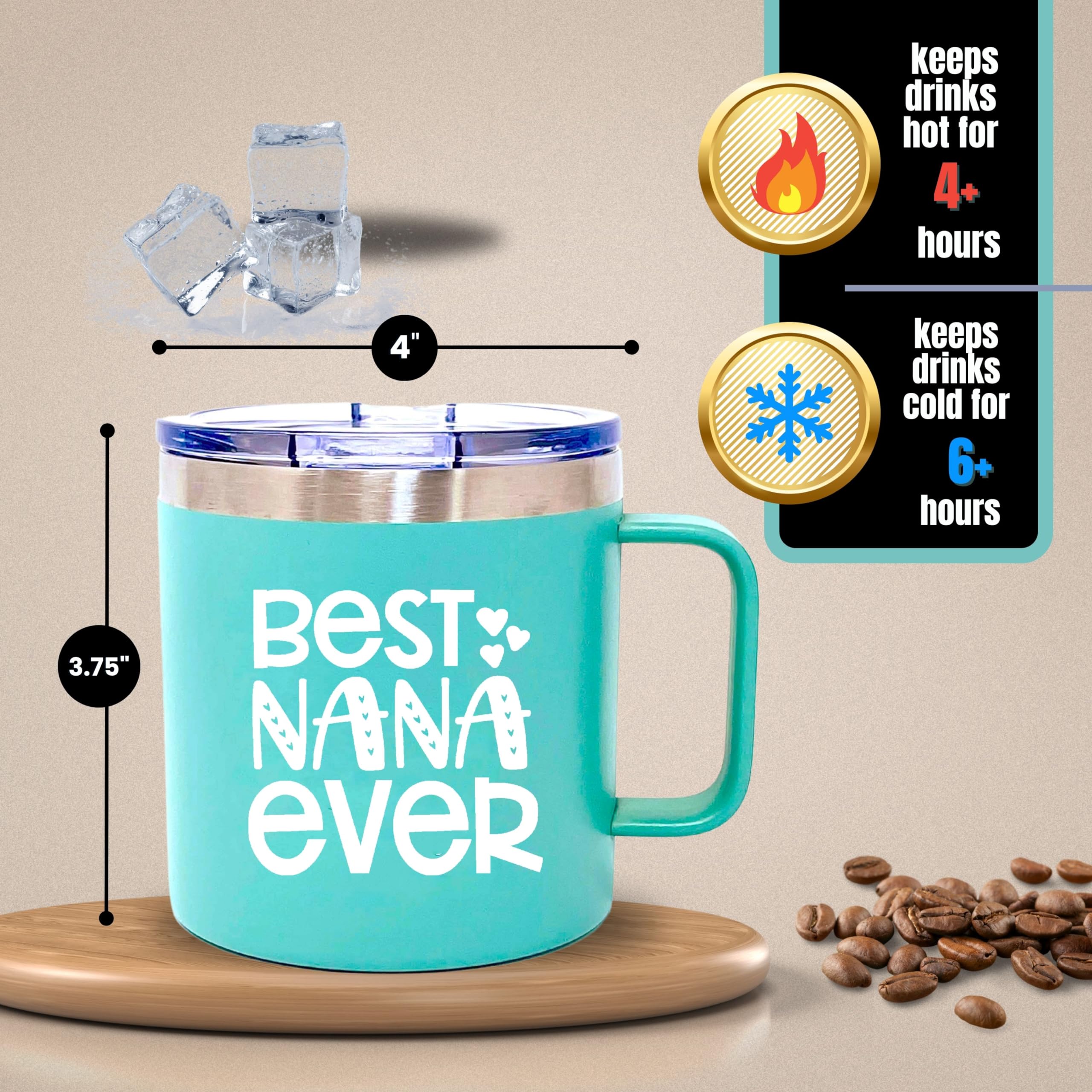 Nana Gifts From Grandkids - Nana Tumbler, Nana Mug, Nanas Cup - Best Nana Ever Coffee Mugs - Great Presents For Christmas, Happy