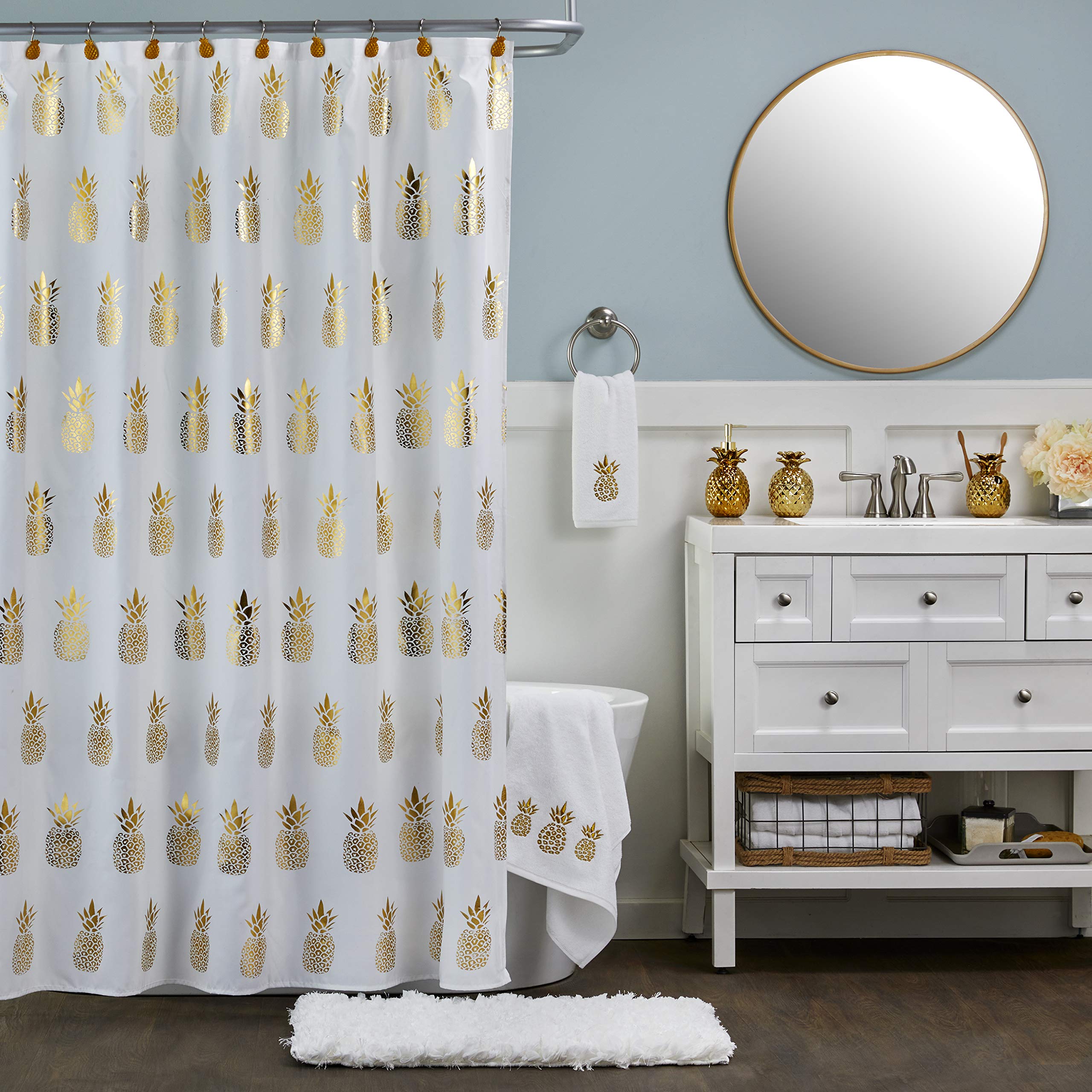 Skl Home By Saturday Knight Ltd. Gilded Pineapple Hand Towel (2-Pack), White, Small