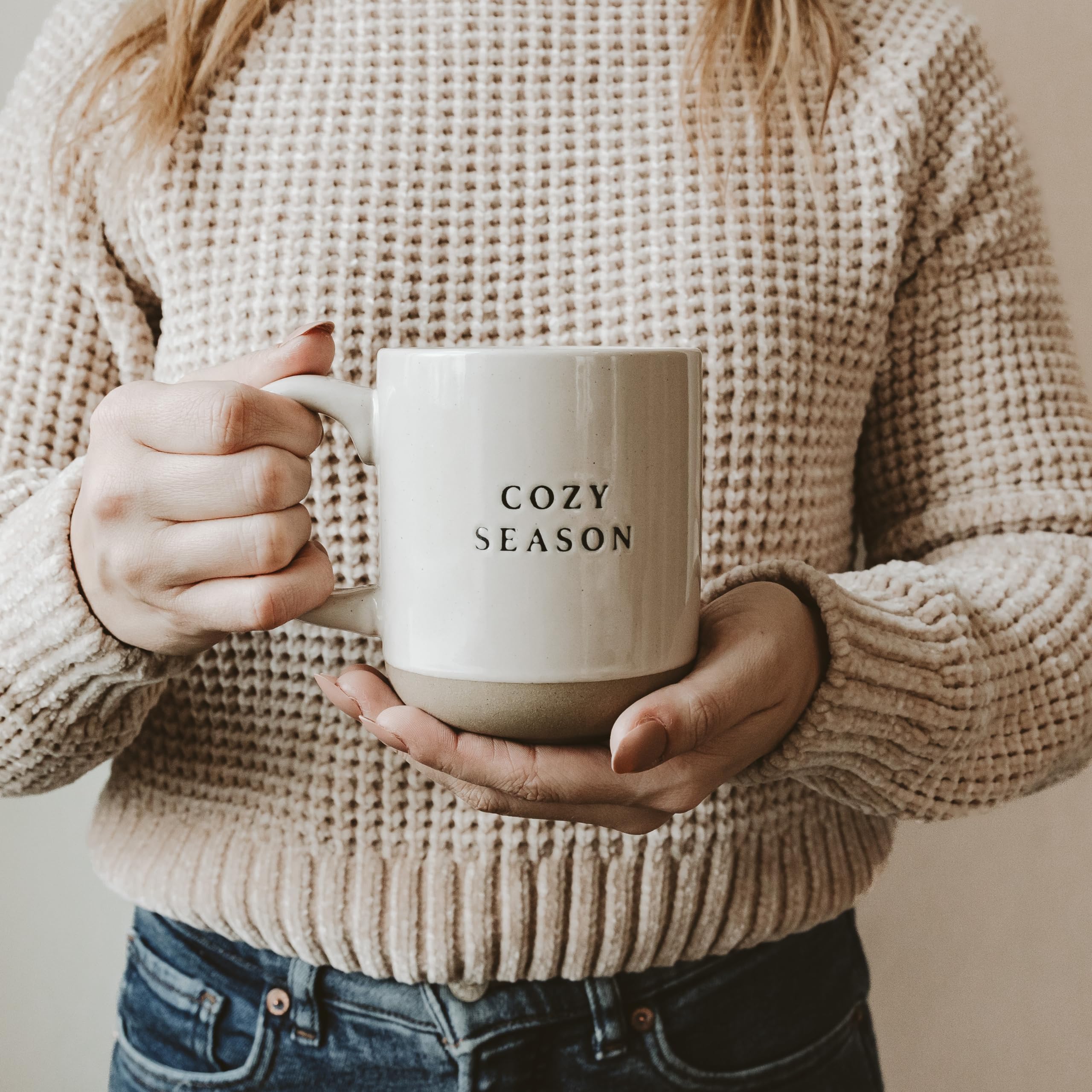 Sweet Water Decor Cozy Season Stoneware Coffee Mug | Fall and Winter Novelty Coffee Mugs | Microwave & Dishwasher Safe | 14oz Co