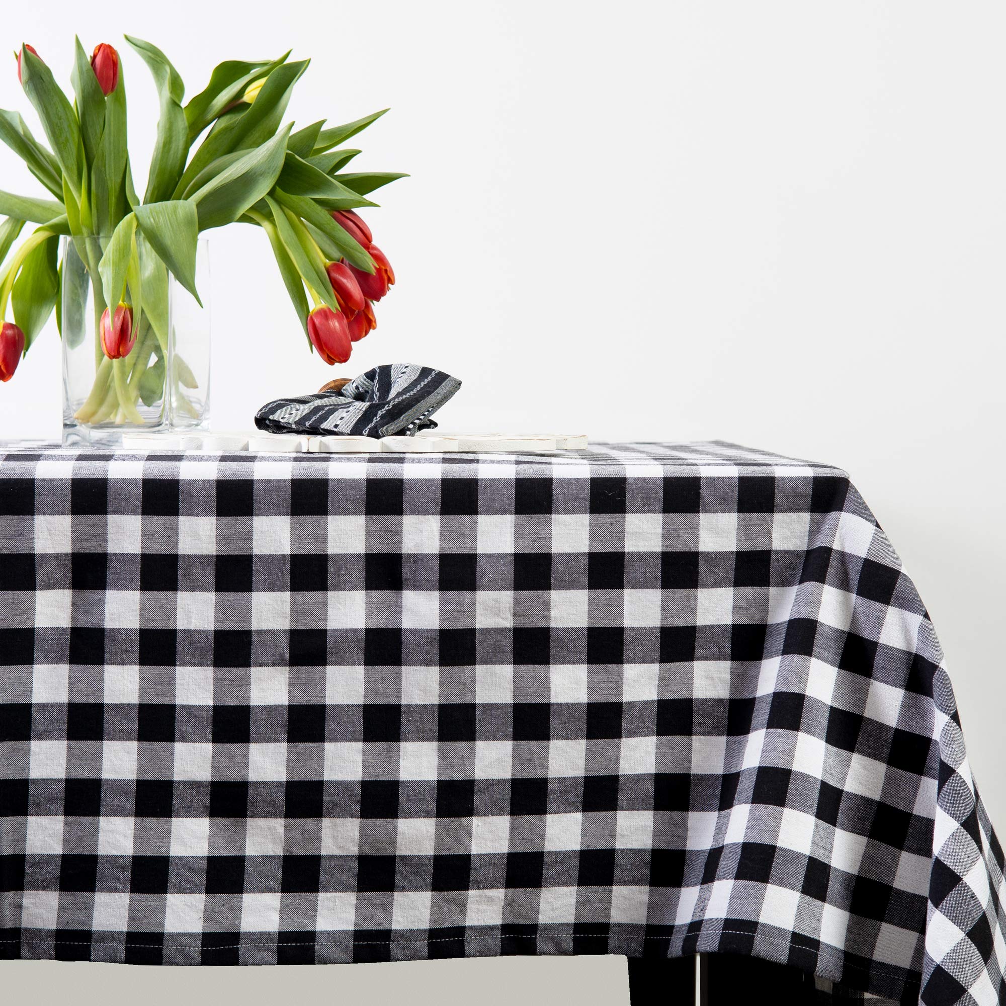Cotton Craft Countryside Classic Gingham Buffalo Check Plaid Tablecloth- Premium Cotton- Halloween Harvest Autumn Fall Thanksgiv