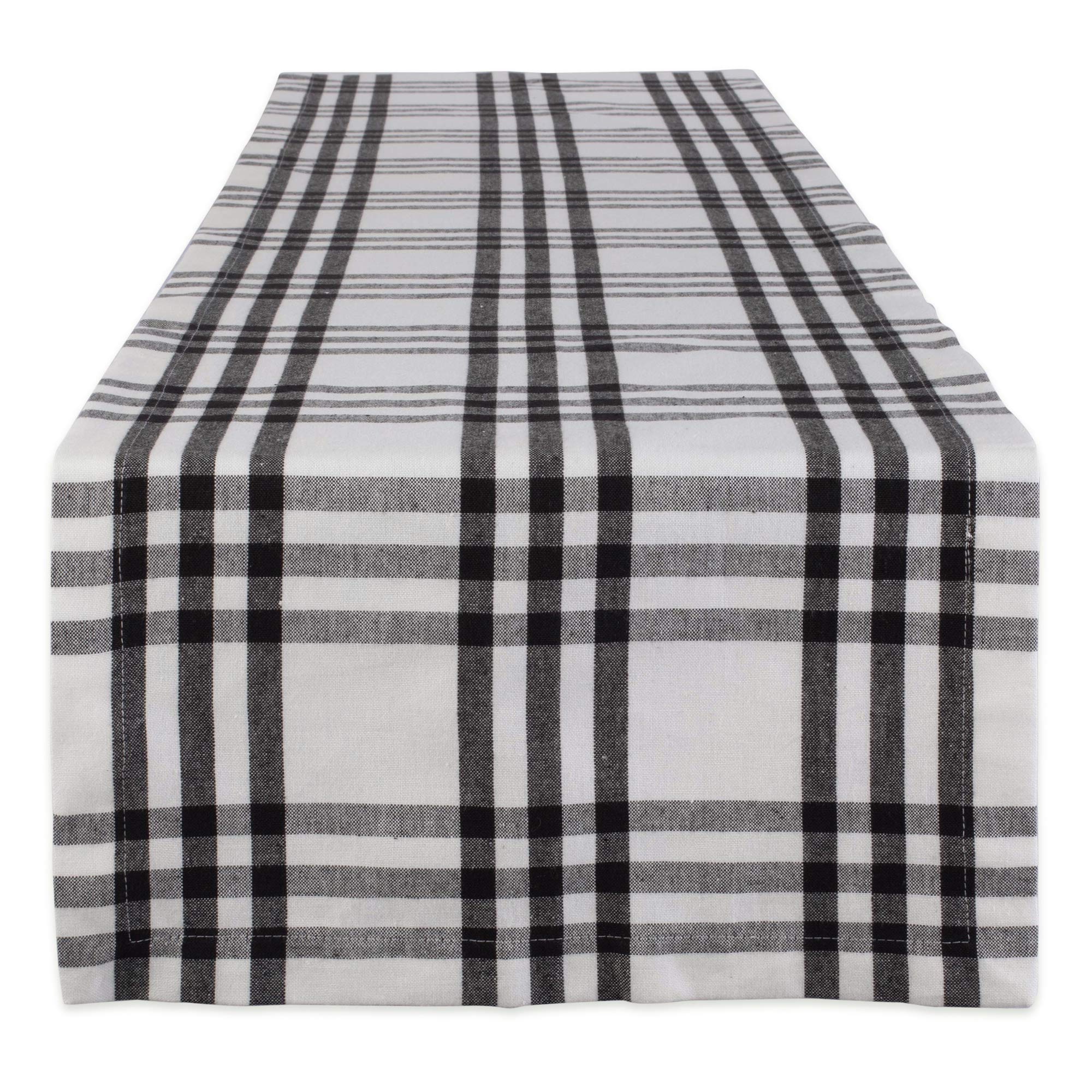 Dii Home Sweet Farmhouse Plaid Tabletop Collection, Table Runner, 14X72, Black