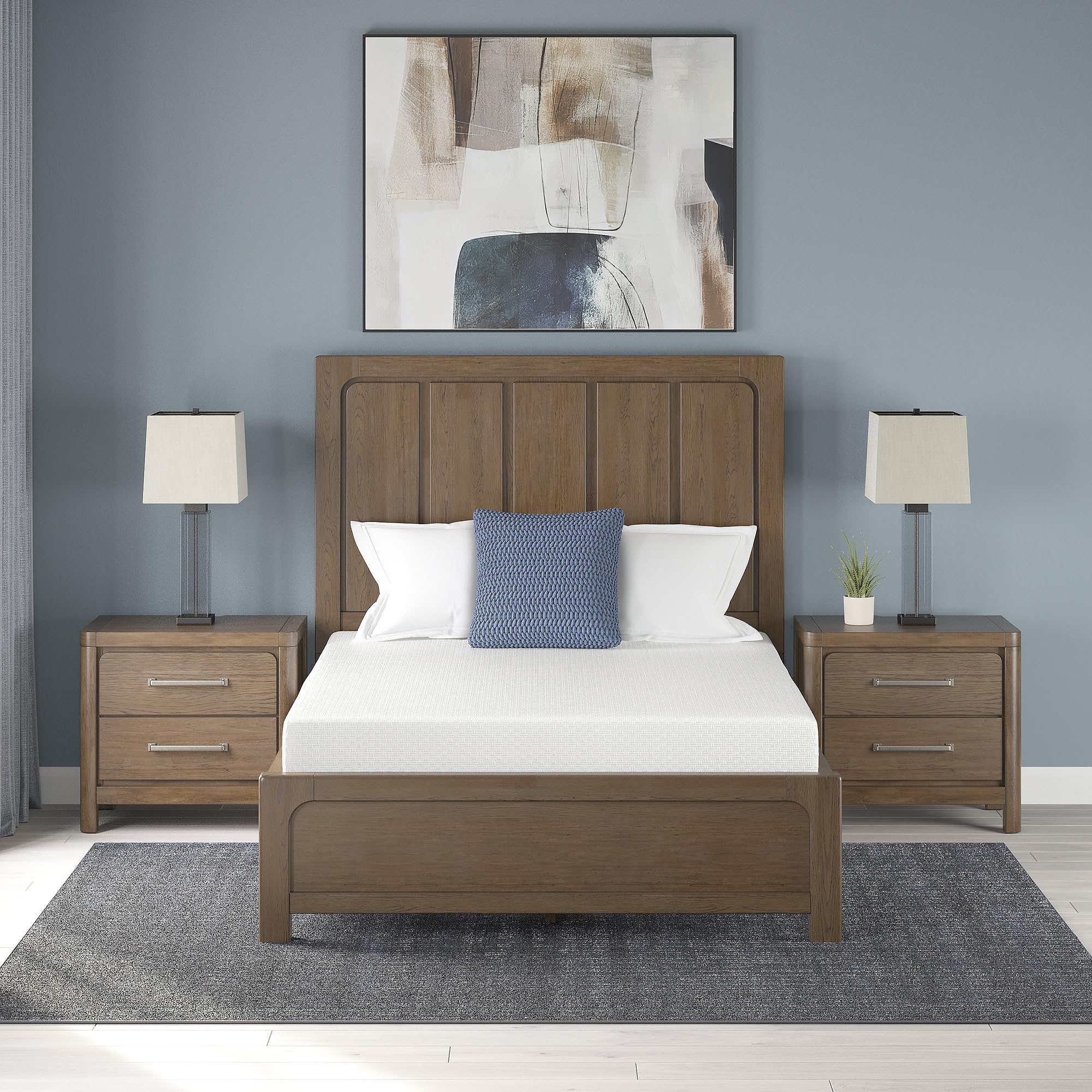 Signature Design By Ashley Twin Size Chime 8 Inch Medium Firm Memory Foam Mattress With Green Tea & Charcoal Extract