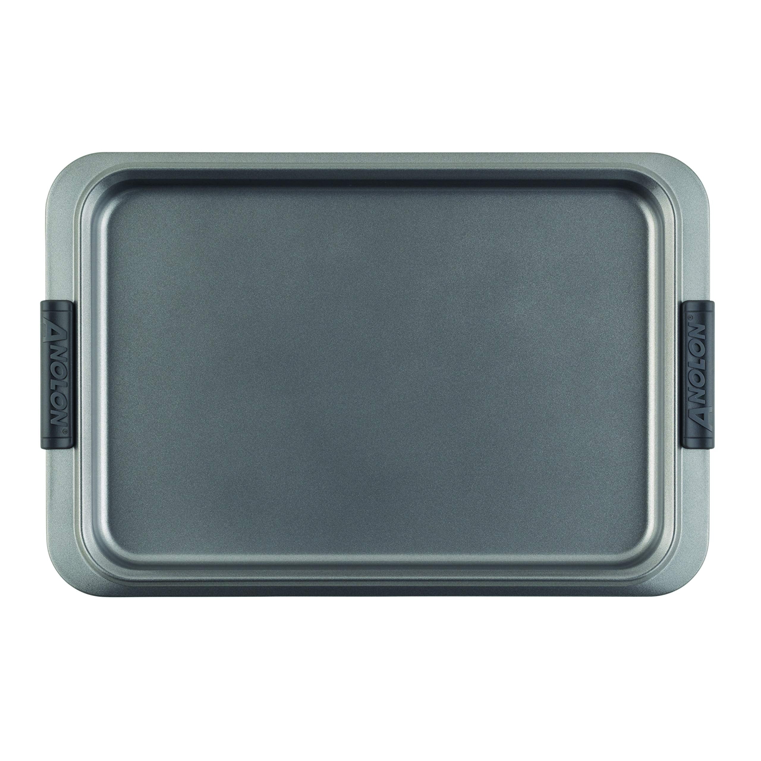 Anolon Advanced Nonstick Bakeware With Grips, Nonstick Cookie Sheet / Baking Sheet - 10 Inch X 15 Inch, Gray