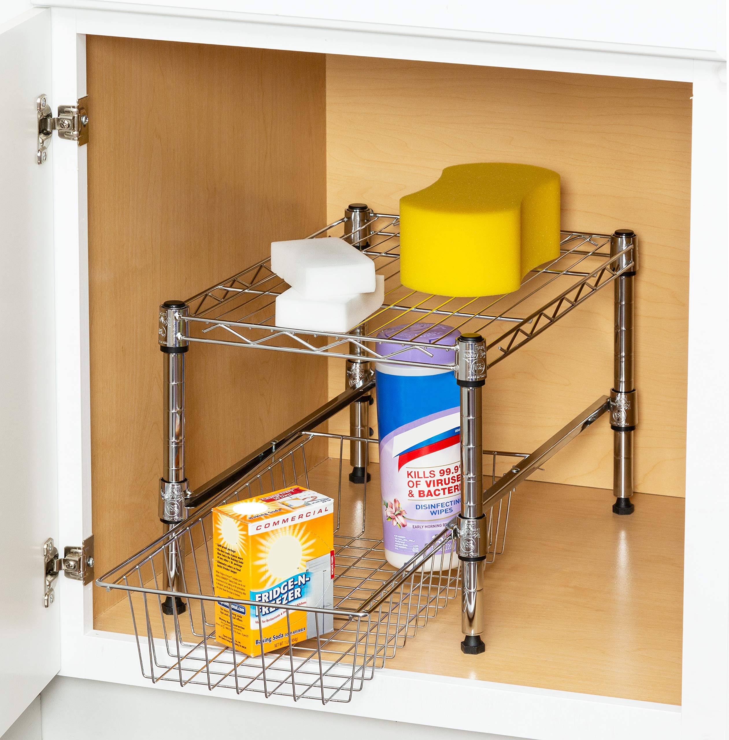 Honey-Can-Do Stacking Cabinet Organizer-Sm Shf-03525 Chrome 11.75 X 17.5