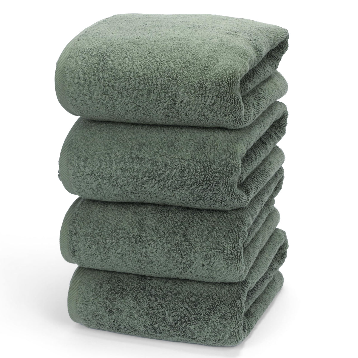 Soleil Fine Goods, 4 Piece Bathroom Towel Set, 800Gsm Thick And Borderless 27 X 54 Inches, 100% Cotton Bath Towels, Highly Absor