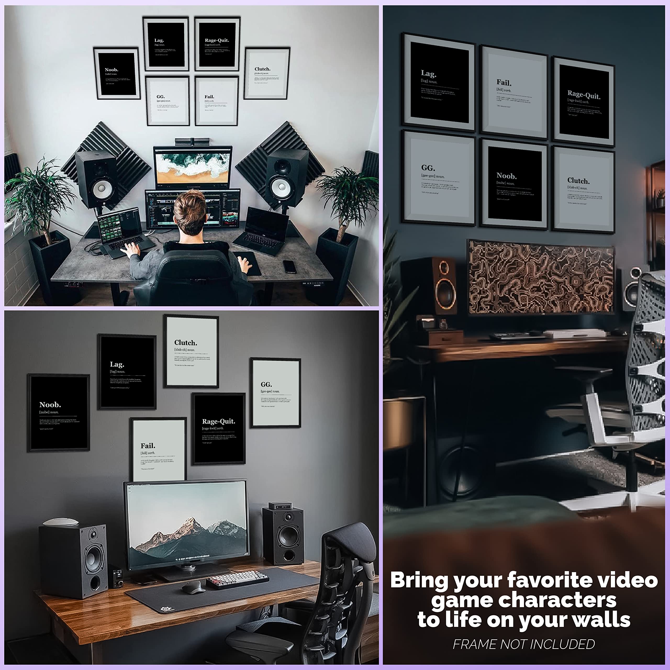 97 Decor Gamer Wall Art - Gaming Posters for Boys, 8x10 Unframed, Cool Pictures for Game Room Decor
