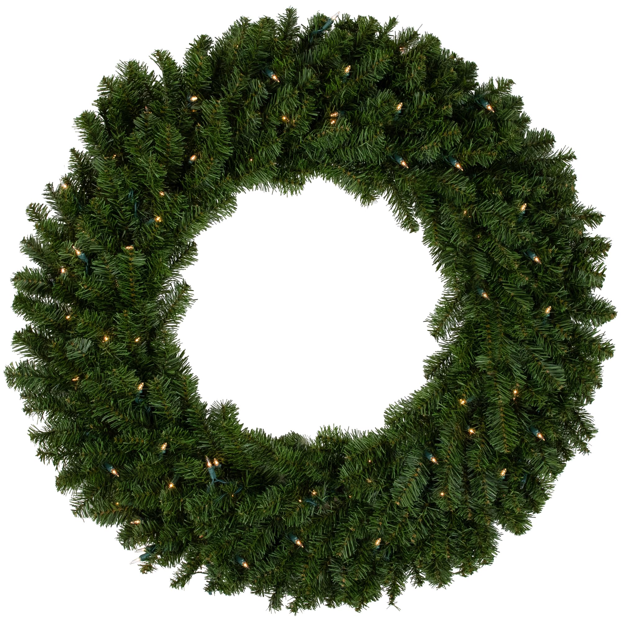 36 Pre-Lit canadian Pine Artificial christmas Wreath, clear Lights