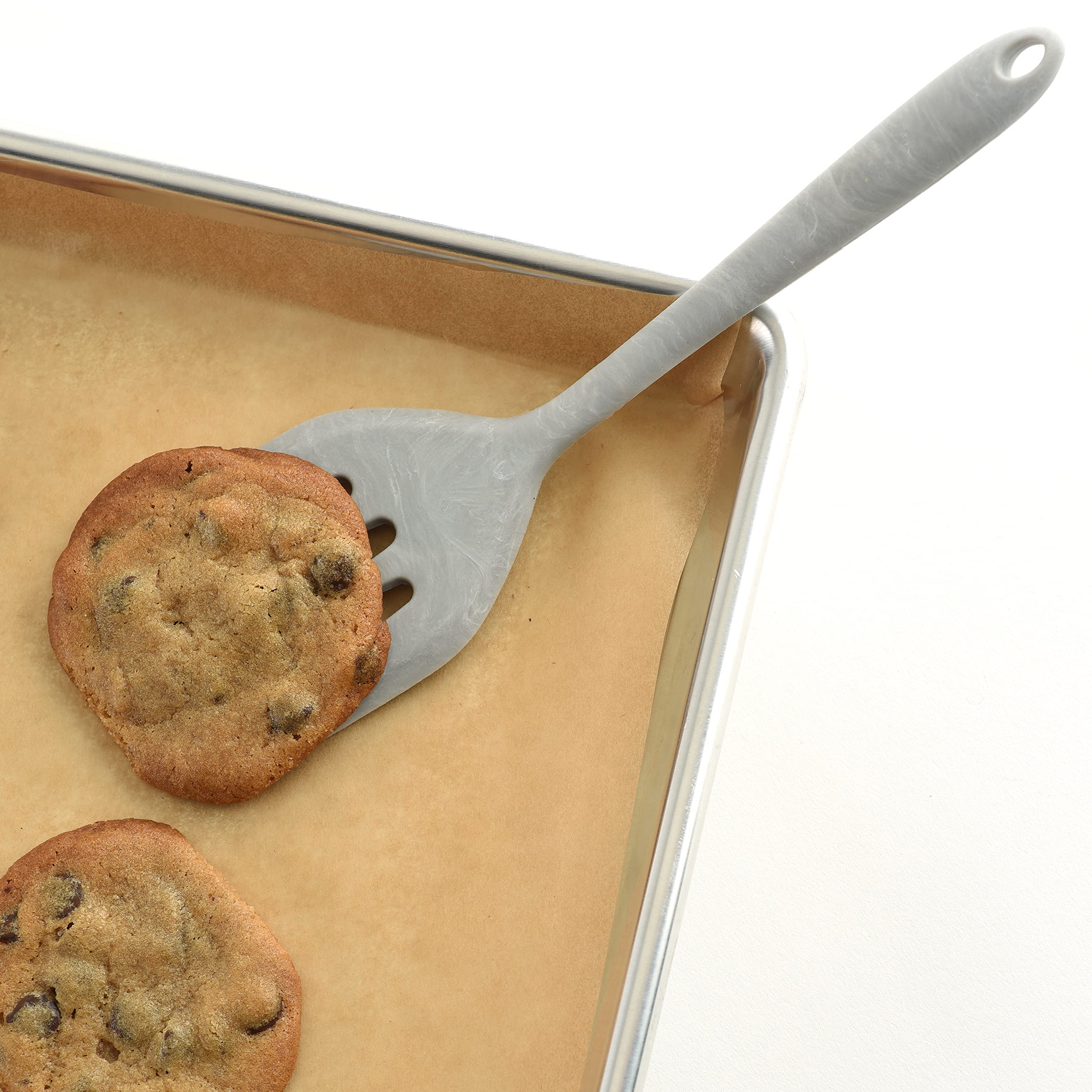 Norpro Silicone Mini Slotted Turner, Marble, 8.25'' X 2'' X .5''