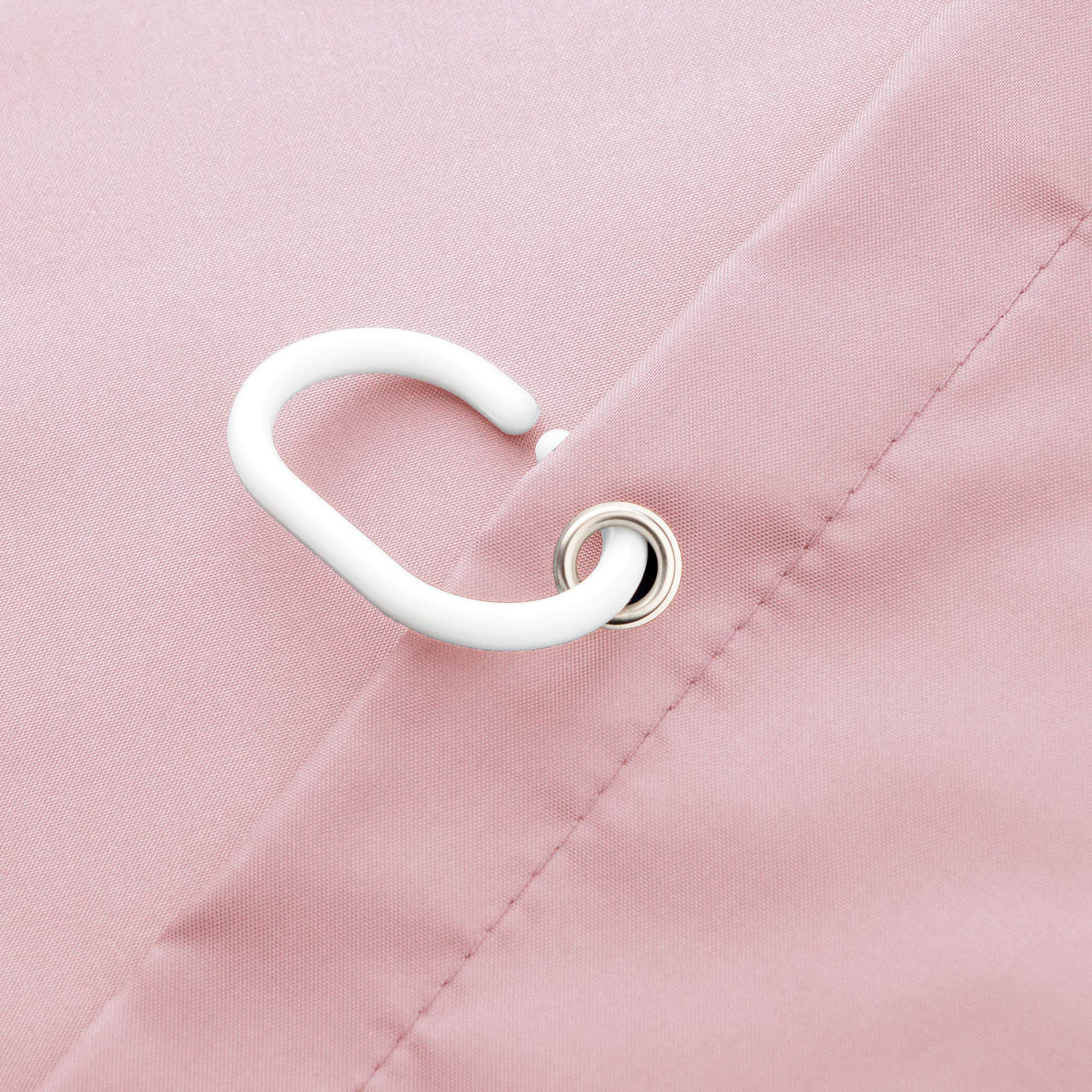 Aoohome 72X96 Inch Fabric Shower Liner, Extra Long Solid Color Shower Curtain With Hooks, Weighted Hem, Water Repellent, Pink