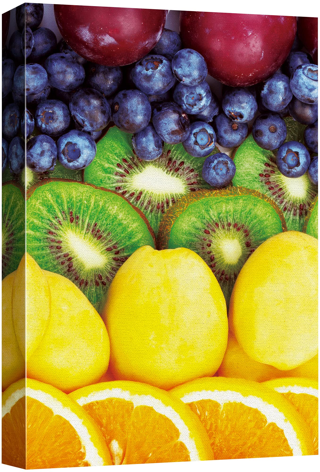 Signford Canvas Print Wall Art Variety Of Kiwi, Lemons, And Oranges Fruit Family Photography Modern Art Decorative Elements Clos