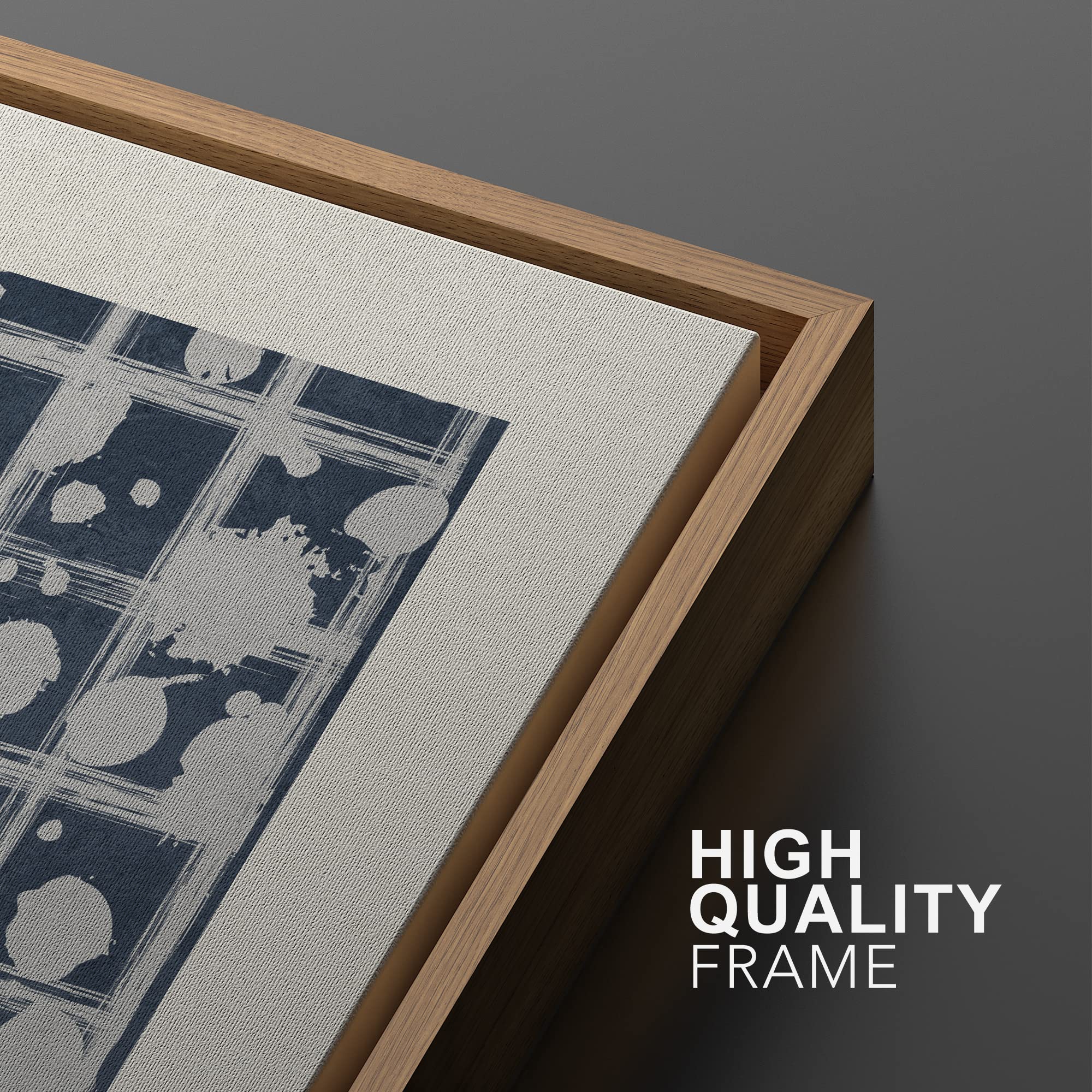 SIGNWIN Framed Canvas Print Wall Art Set Mid-Century Geometric Retro Grid Landscape Abstract Shapes Illustrations Minimal Decorative Bohemian for Living Room  Bedroom  Office - 16''x24''x2 Natural