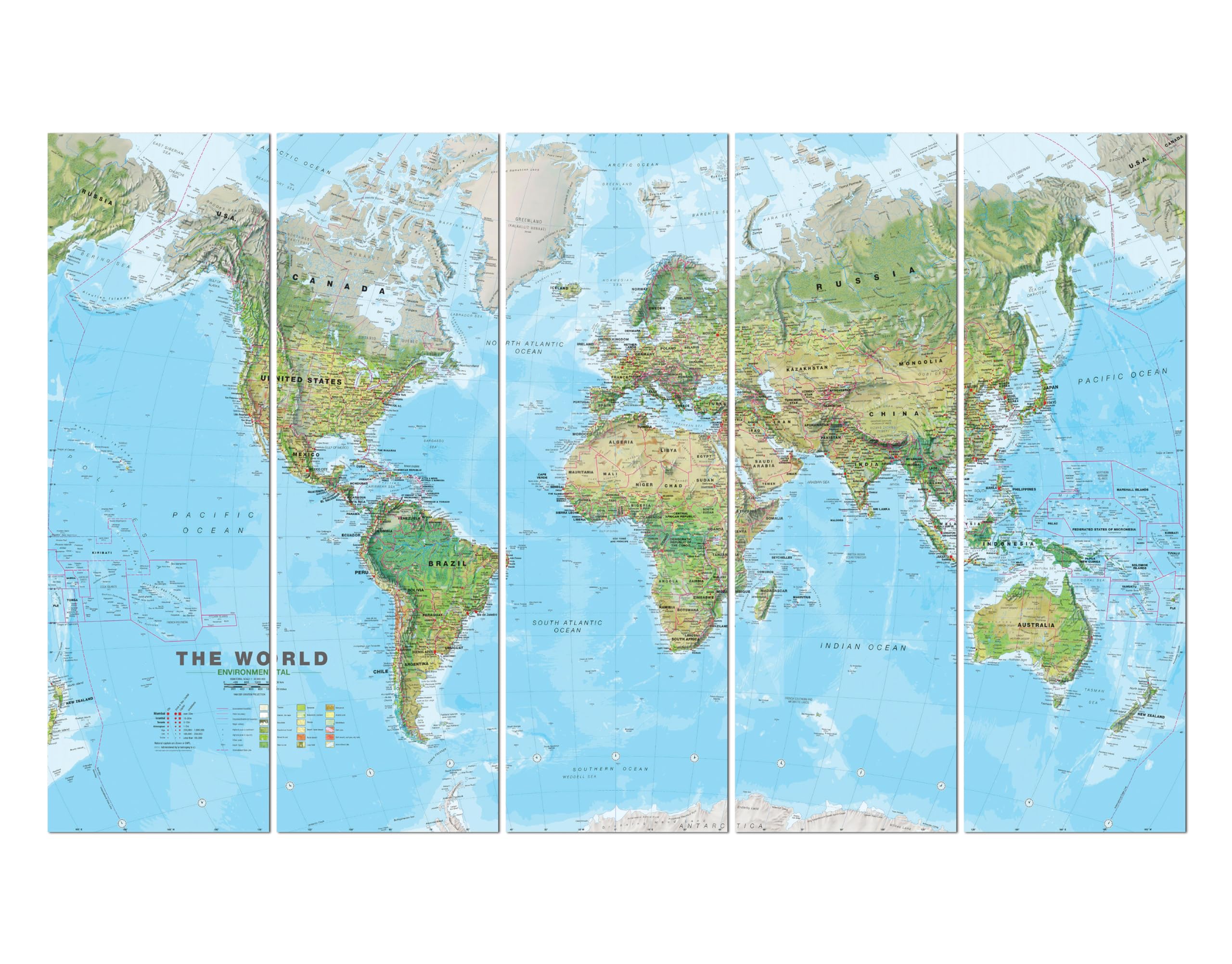 WallDesign World Map Wall Art Vinyl Painting - (48.5 in Width x 30 in Height)