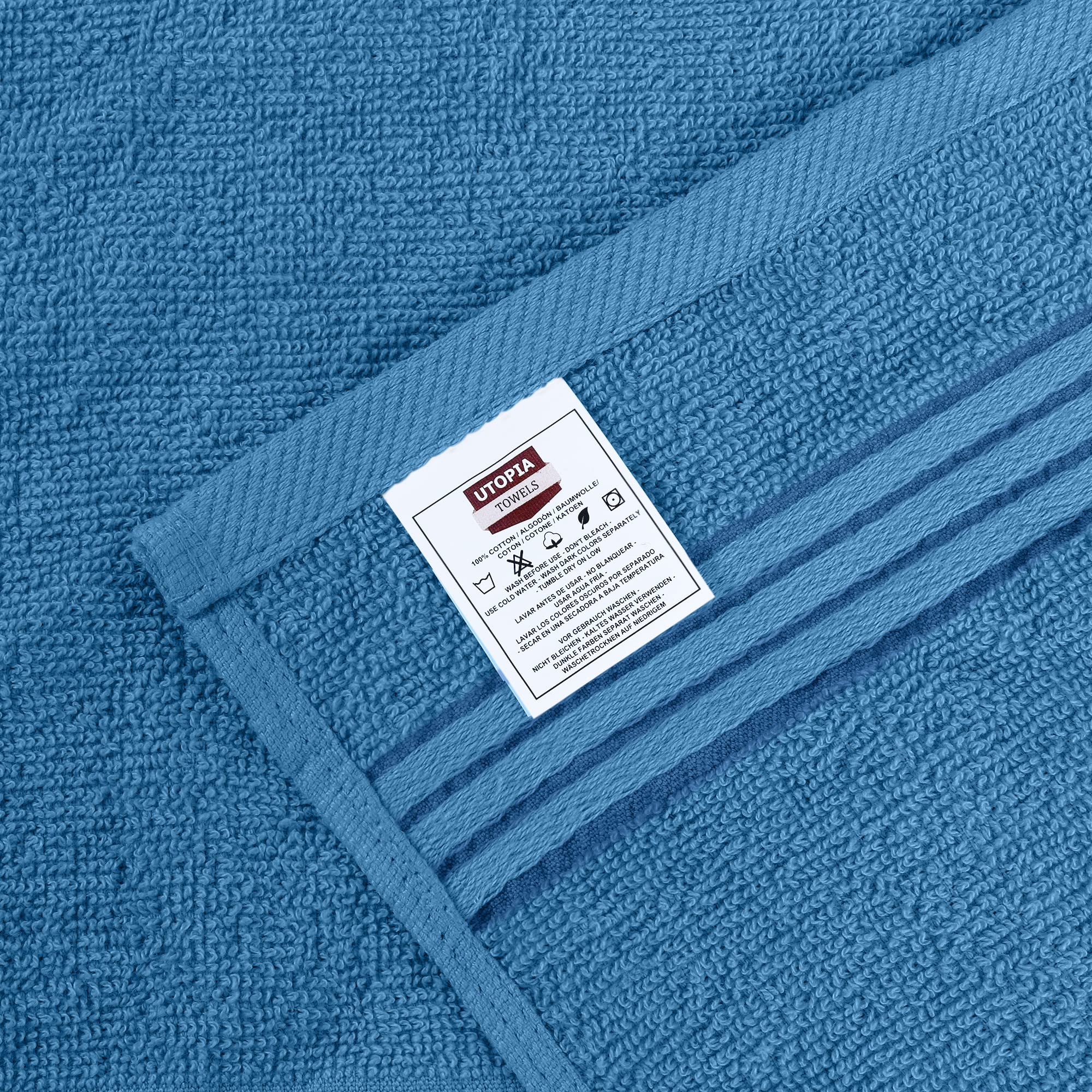 Utopia Towels 12 Pack Premium Wash Cloth Towel (12x12Inches) 100% Cotton Flannel  Ring Spun  Highly Absorbent and Soft Feel Washcloths for Bathroom  Spa  Gym  and Face Towel (Electric Blue)