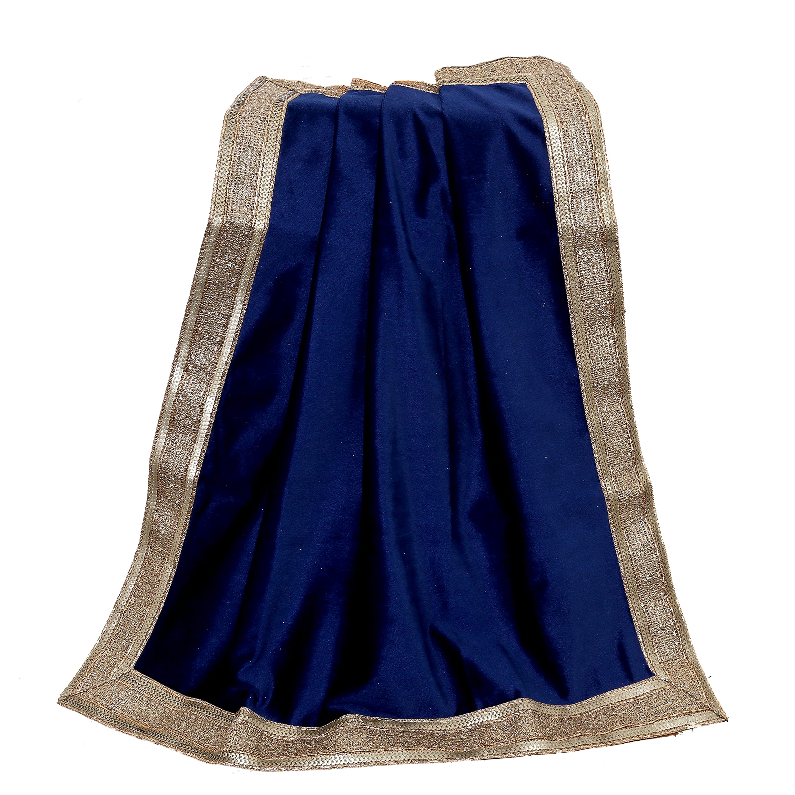 Indian Consigners Altar Cloth 24X24 Inches Blue Velvet Multi-Purpose Cloth