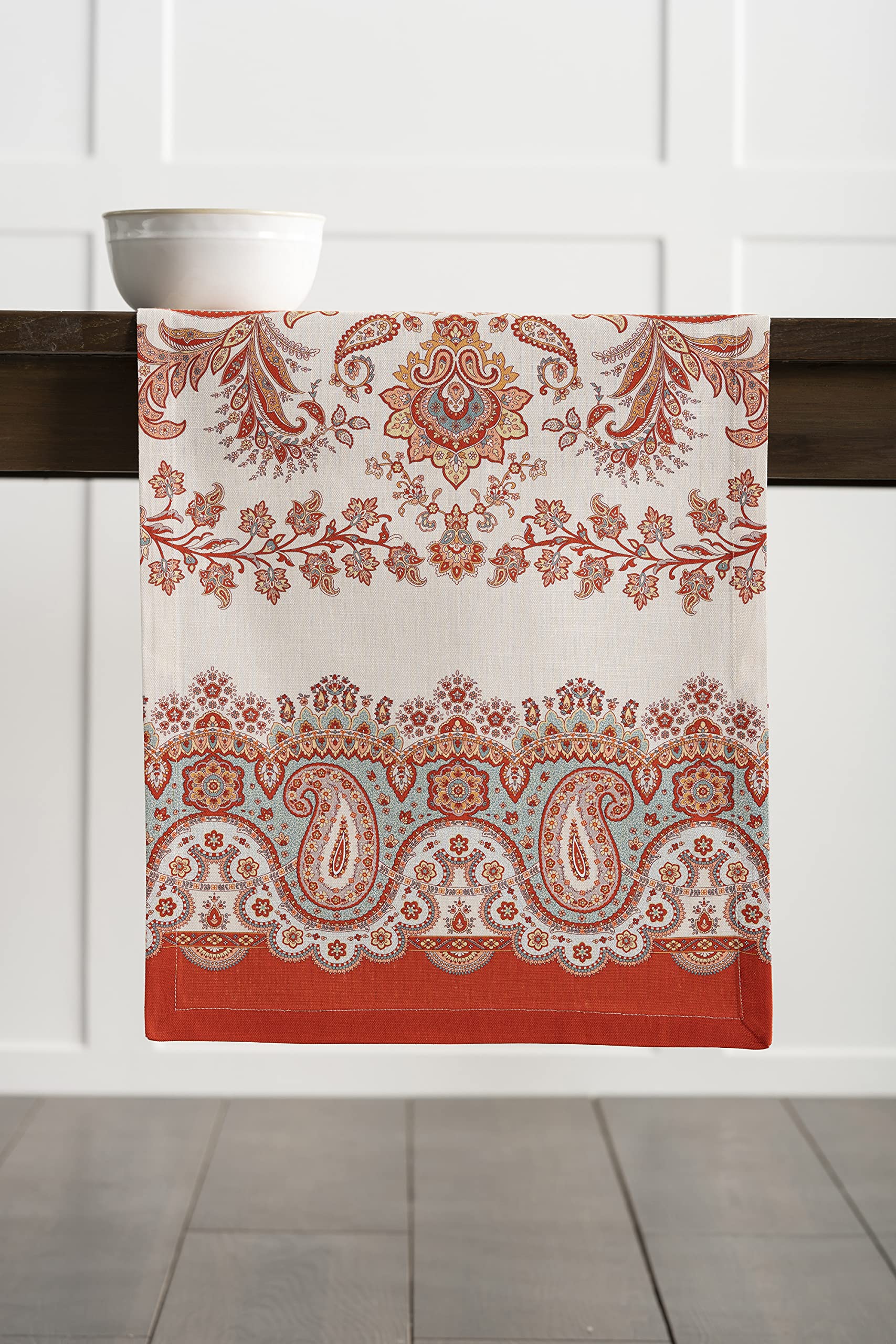 Maison D' Hermine Table Runner 100% Cotton 14.50Inch X 72Inch Decorative Table Runners, Dining, Kitchen, Parties & Camping, Cach