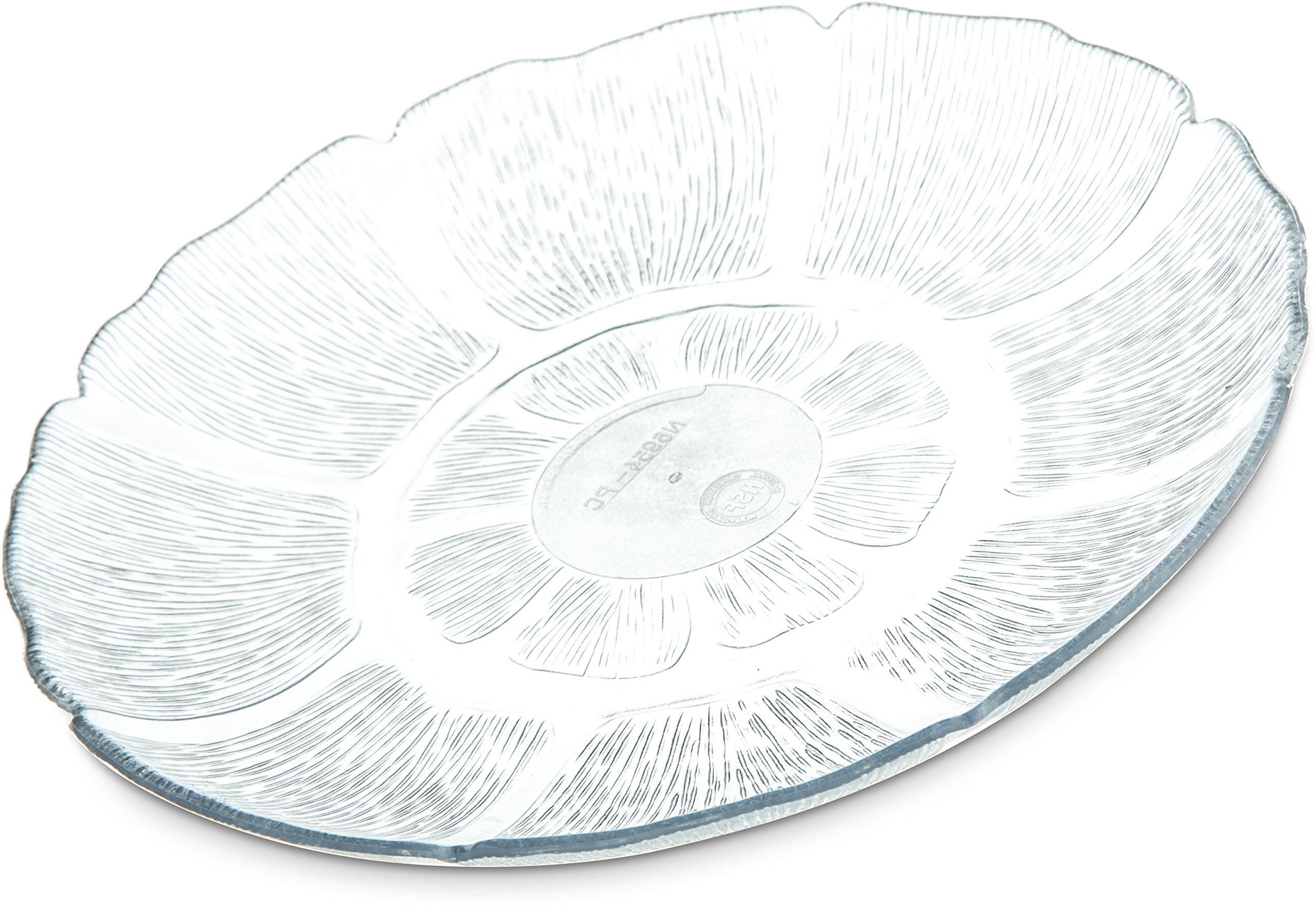 Carlisle FoodService Products Petal Mist Plate, Heavy Duty Polycarbonate Dish for Serving, 7.5, 36 Count, Clear
