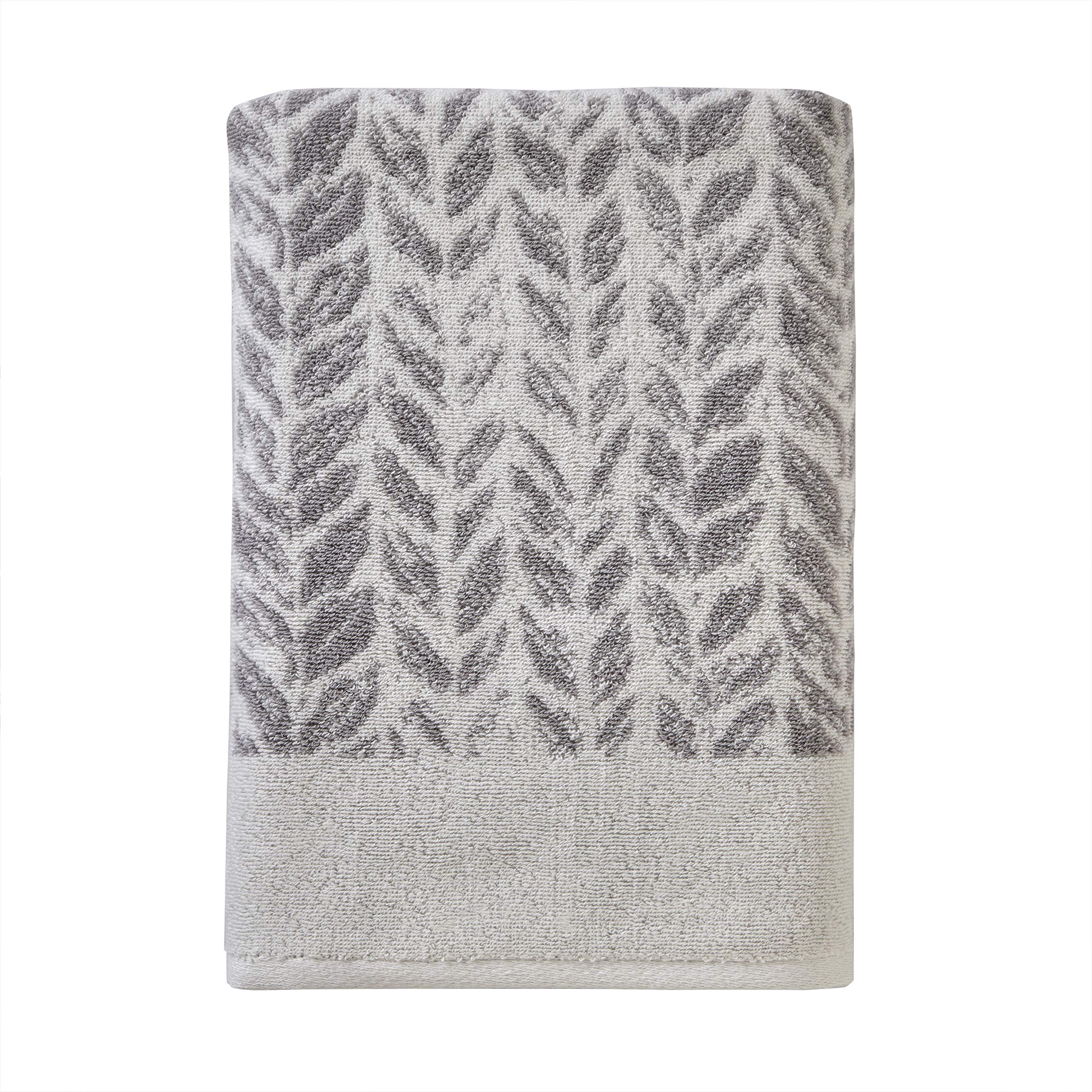 Skl Home By Saturday Knight Ltd. Distressed Leaves Bath Towel,Gray 28X54