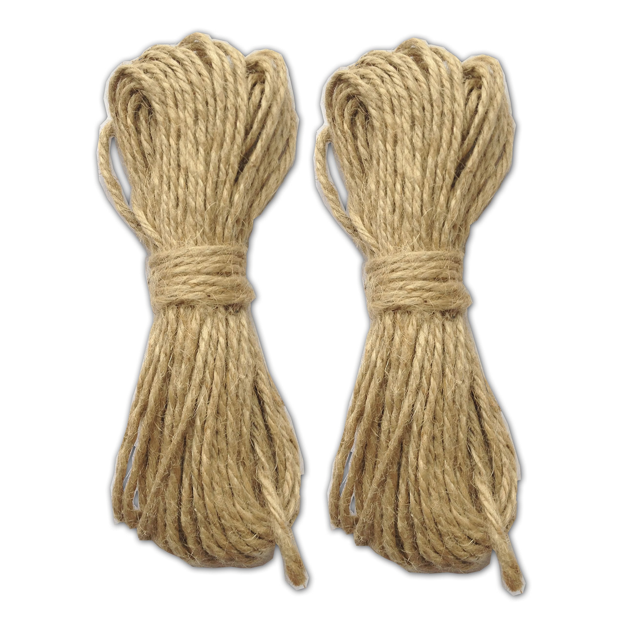 LWR CRAFTS Jute Rope 2.5mm 90ft Natural for Small Clothespins