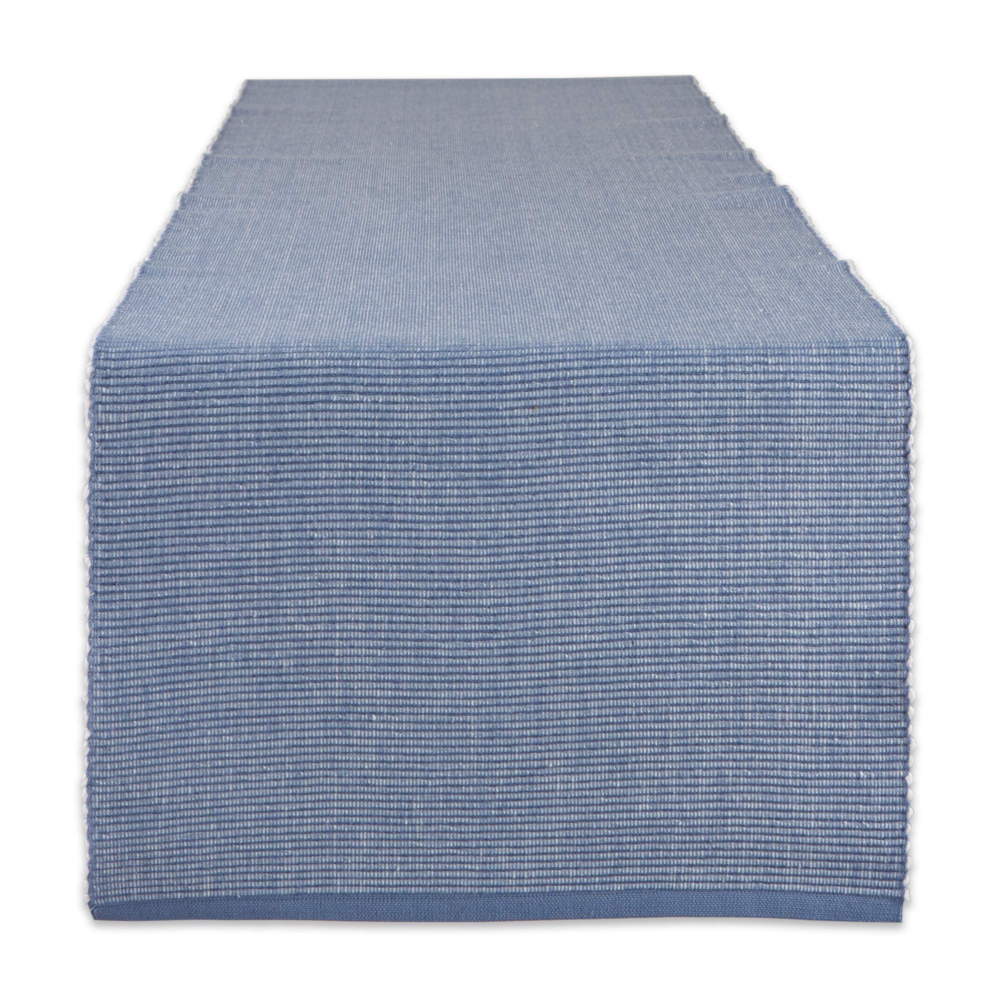 DII Two-Toned Collection Tabletop, Tablerunner, 13x72, Stonewash Blue