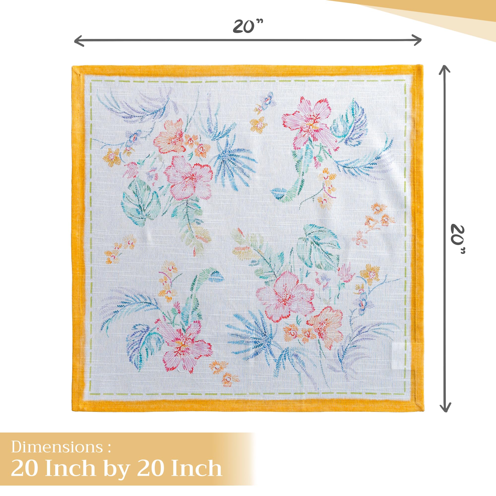 Maison D Hermine Napkin 100% Cotton 20 Inch X 20 Inch Dinner Napkins, Decorative Washable Cloth Napkin Set Of 4 For Gifts, Dinin