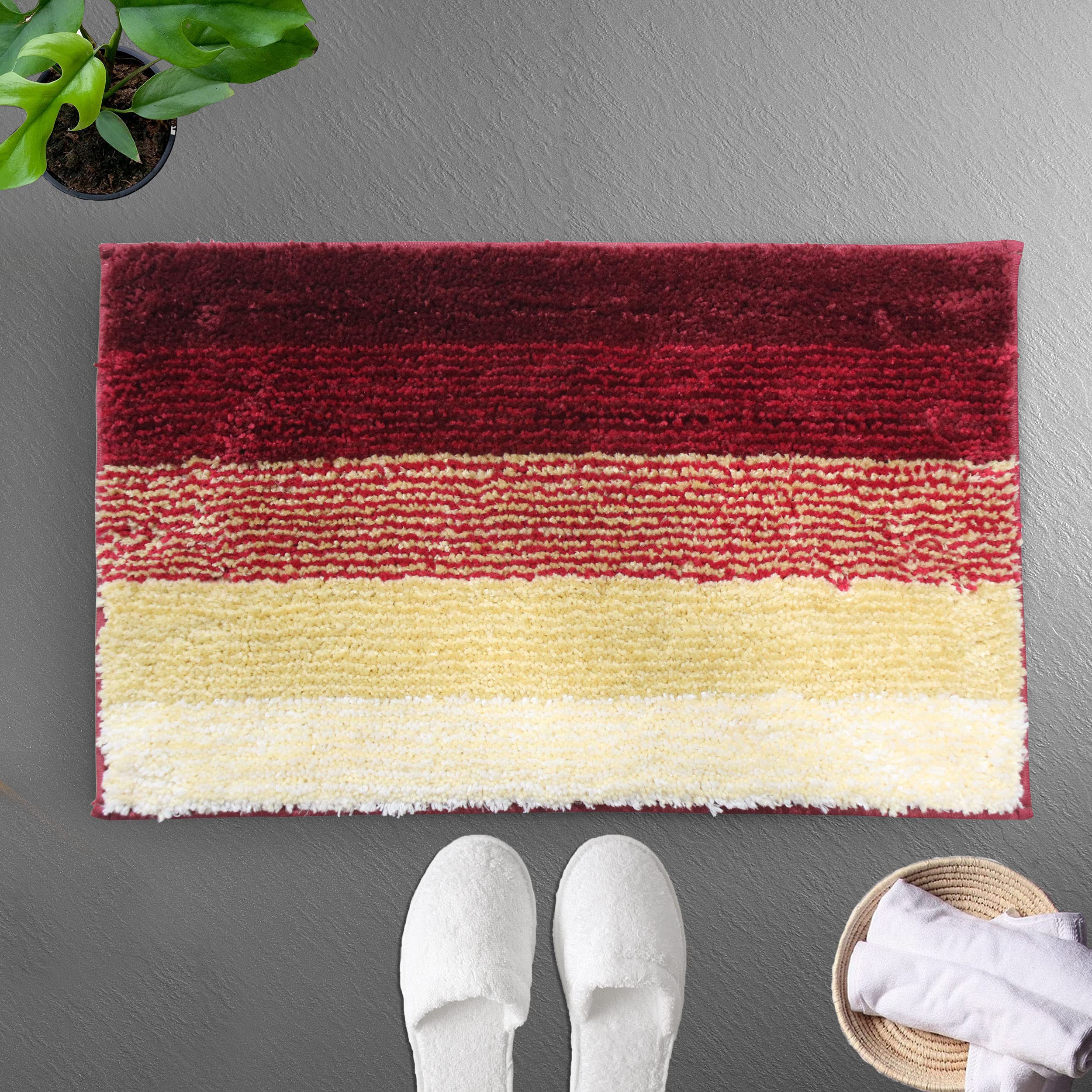 Luxe Home Super Soft Microfiber Bathroom Mat 40X60 Cm Non-Slip Bath Mat For Home, Bedroom, And Living Room - Lava