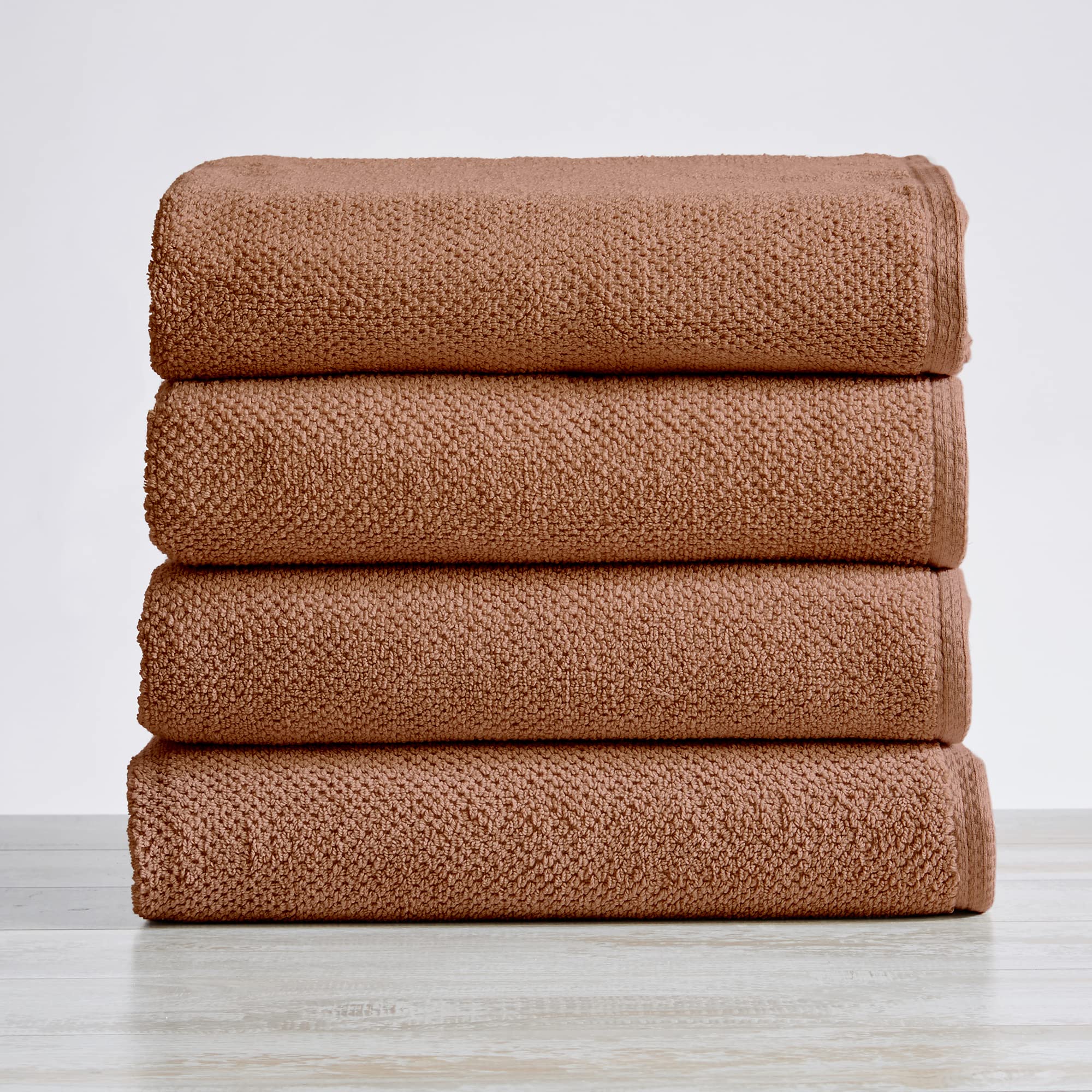 Great Bay Home 100% Cotton Quick-Dry Bath Towel Set (30 X 52 Inches) Highly Absorbent, Textured Popcorn Weave Bath Towels. Acaci