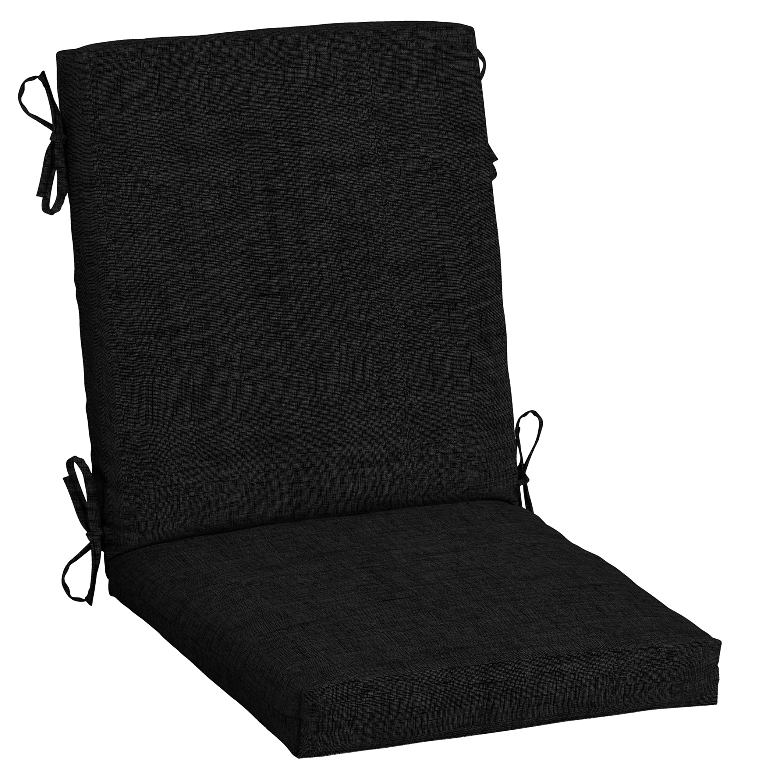 Arden Outdoor Dining Chair Cushion, 2 Pack, 20 x 20, Rain-Proof, Fade Resistant, Black Leala