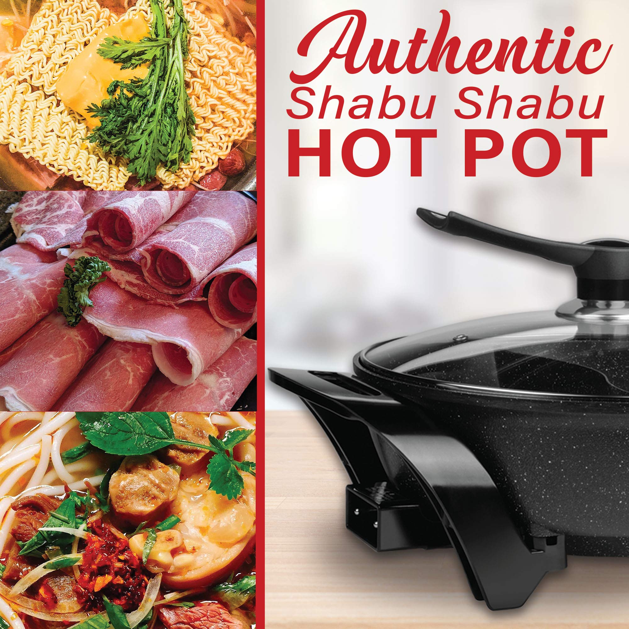 Brentwood Sk-72Bk Hot Pot, 17''X12.5''X9'', Black