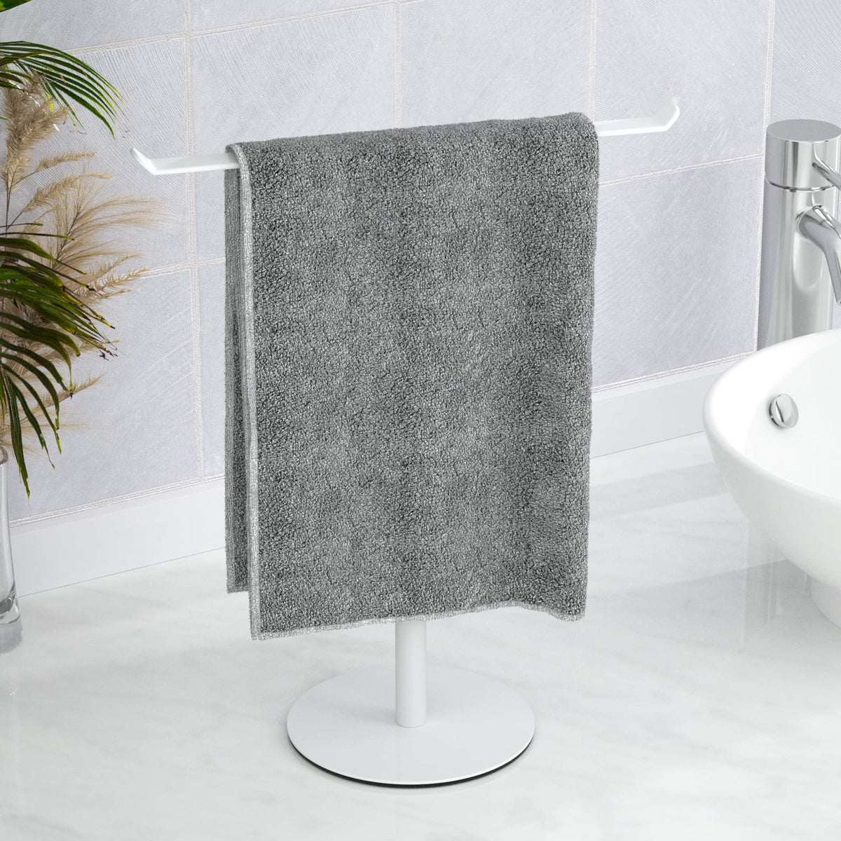 Towel Rack T-Shape Hand Towel Holder For Bathroom,Headband Holder Organizer And Bathroom Towel Racks,Kitchen Towel Rack White Ha