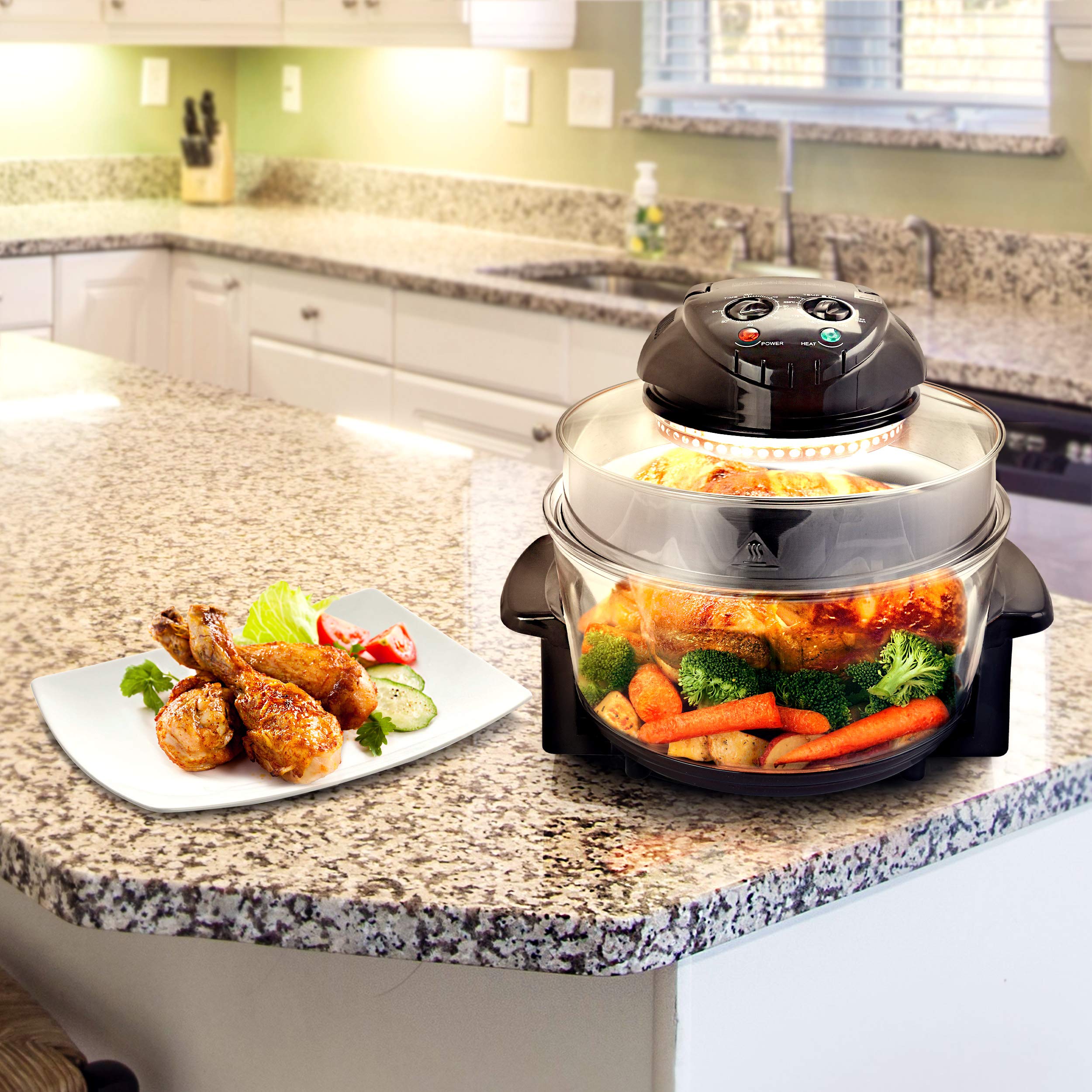 The Megachef Multipurpose Halogen Oven Air Fryer In Black