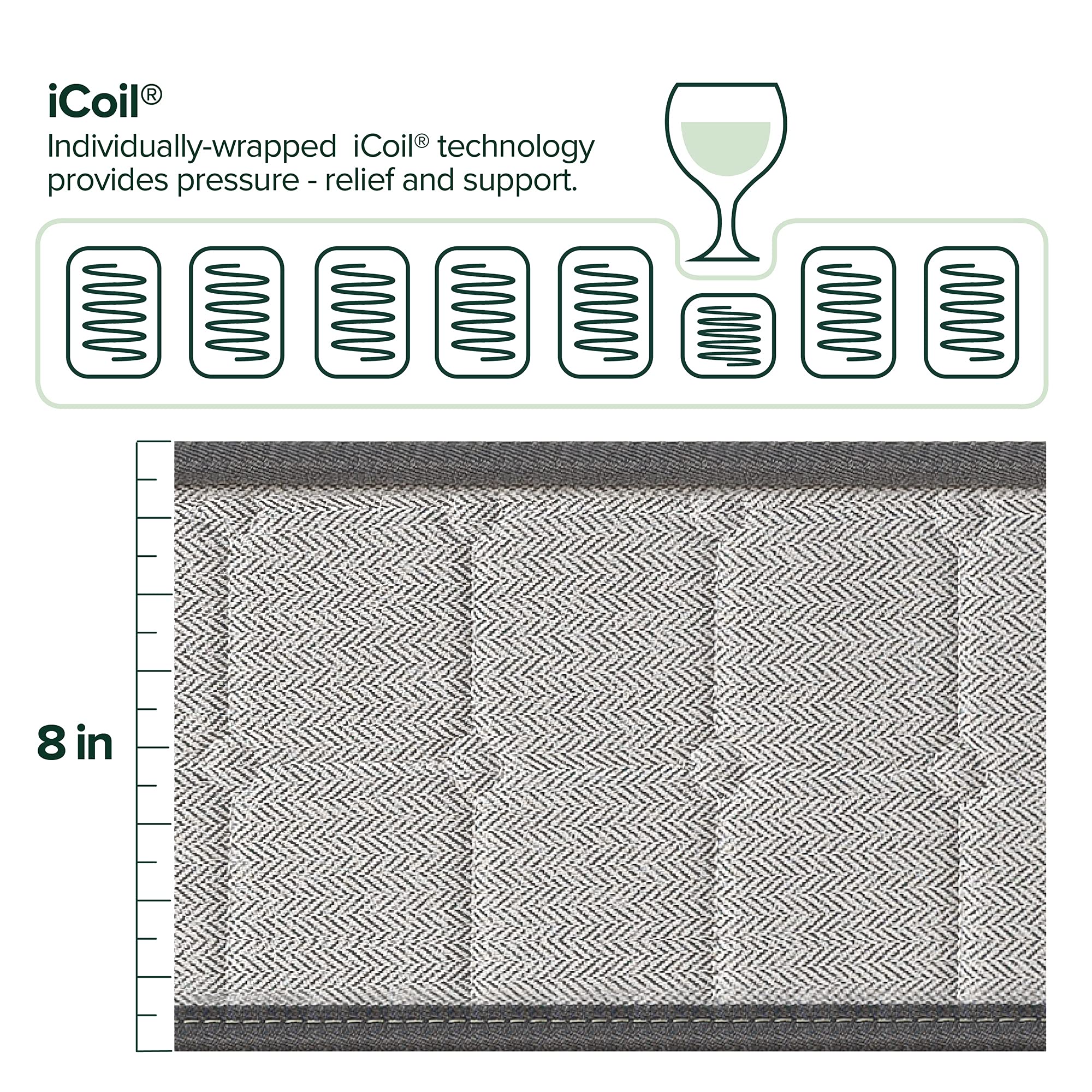 Zinus 8 Inch Comfort Support Cooling Gel Hybrid Mattress, Full, Tight Top Innerspring Mattress, Motion Isolating Pocket Springs,
