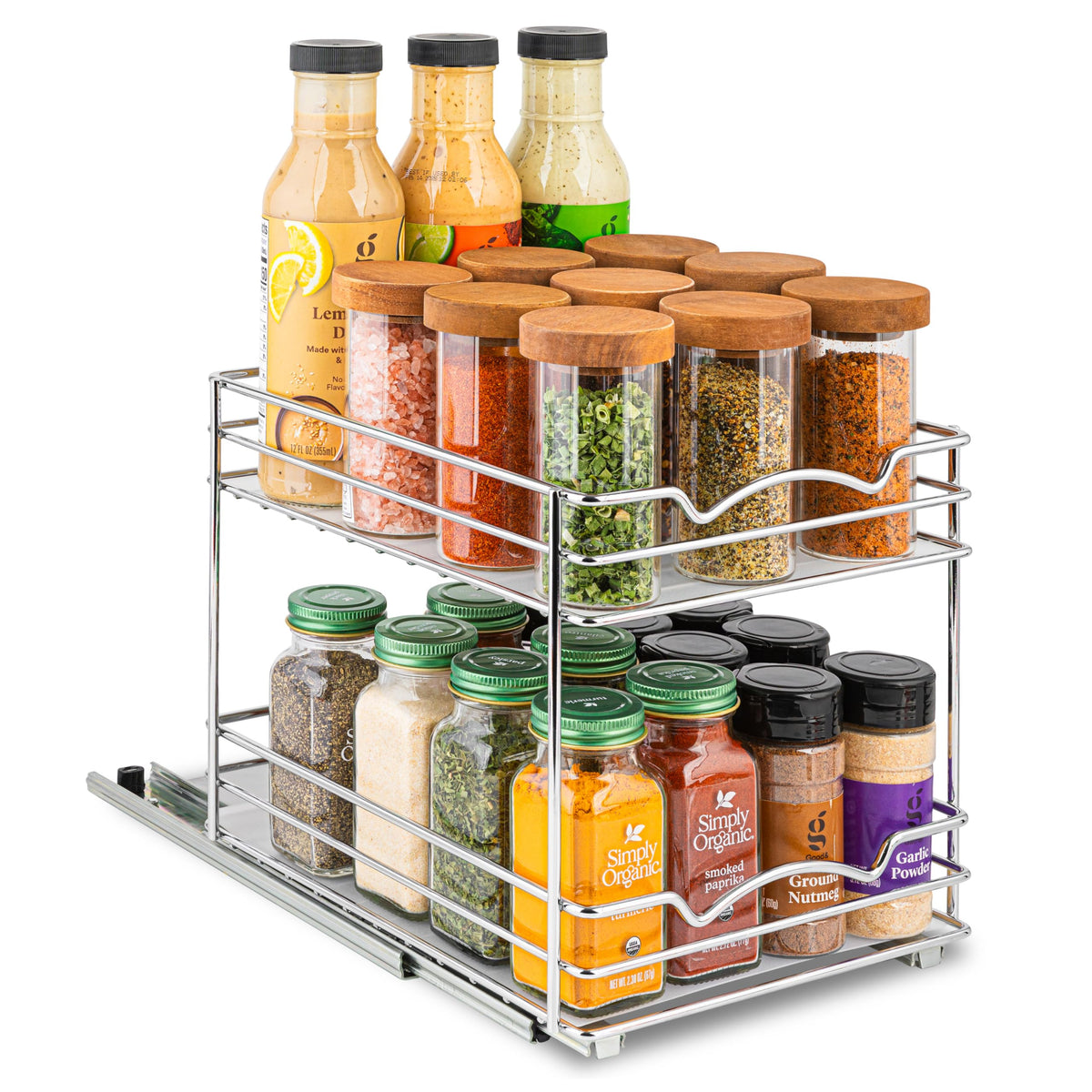 Pull Out Cabinet Organizer for Spices, Cans - Heavy Duty with Lifetime Limited Warranty- Pull Out Spice Rack- Cabinet Pull Out S