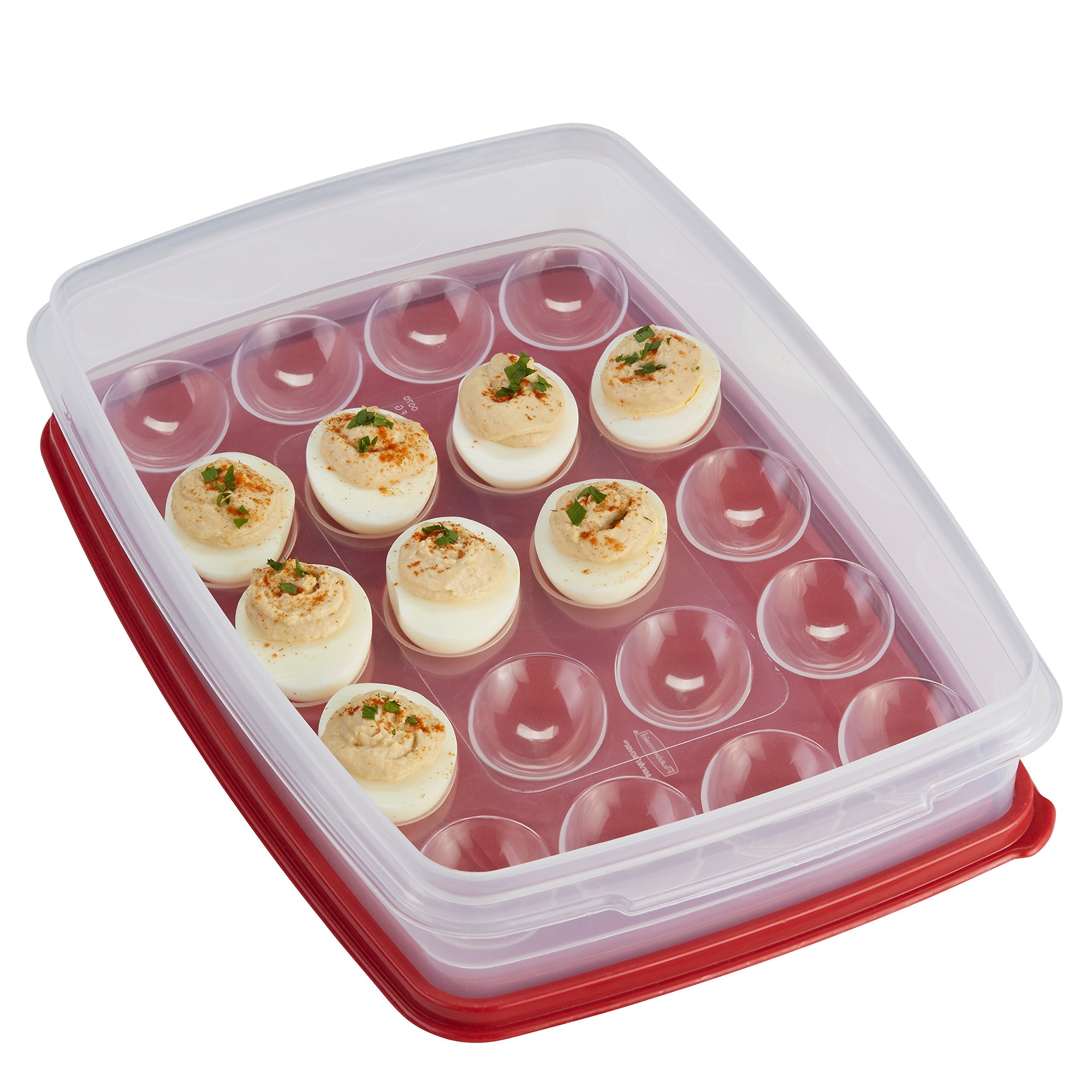 Rubbermaid Plastic Egg Keeper Container, 1 Pack, Red, Model 1777192