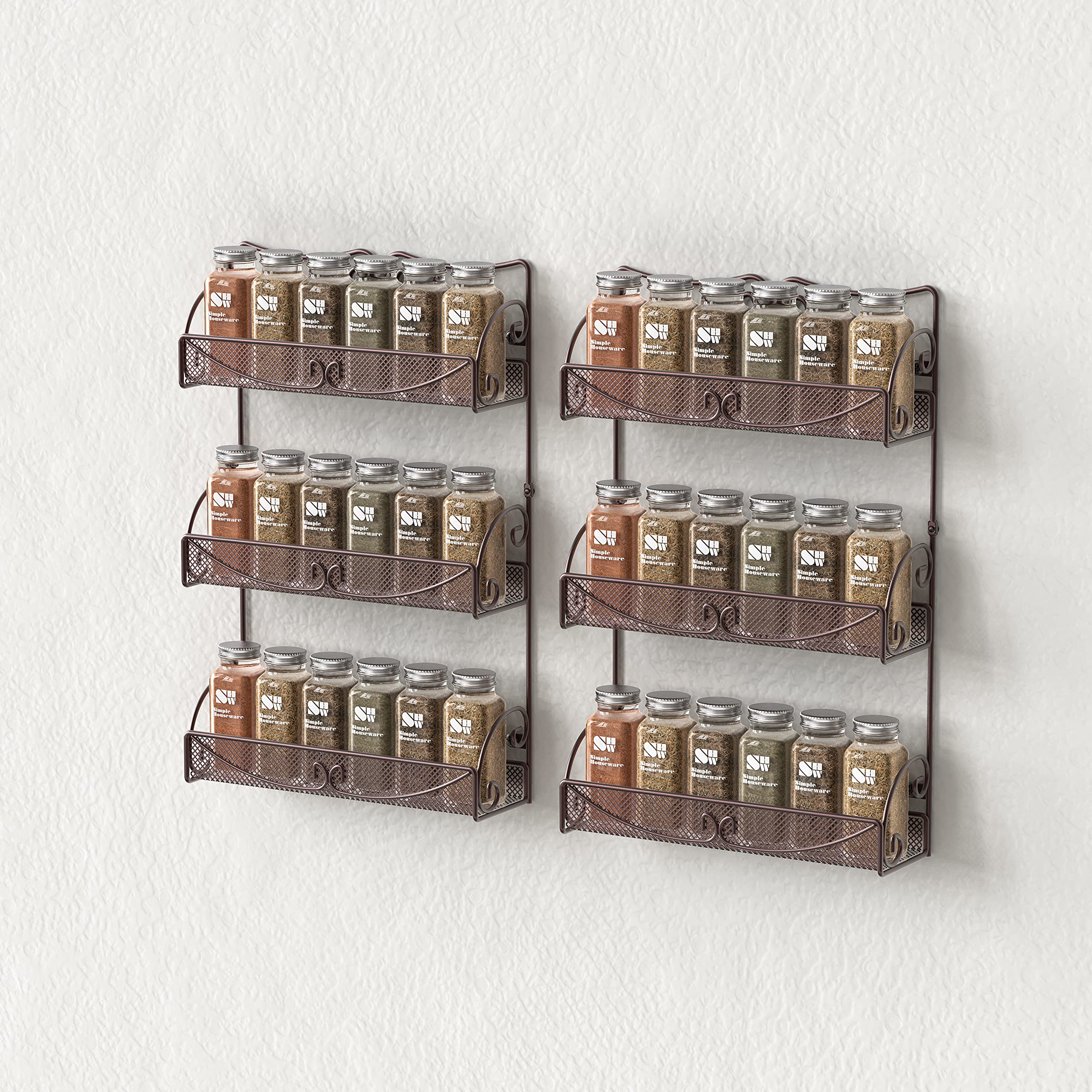 2 Pack - DecoBros 3 Tier Wall Mounted Spice Rack, Bronze