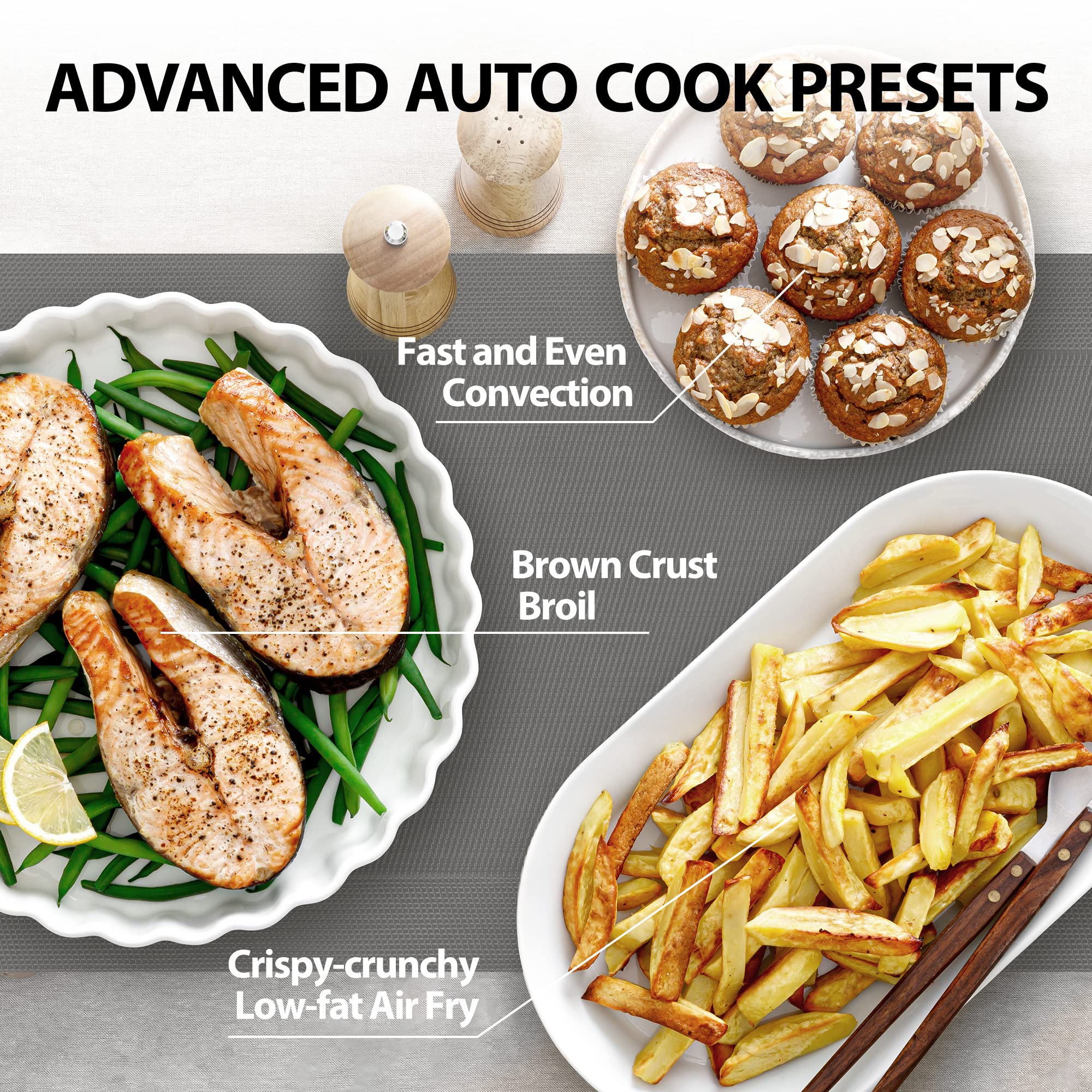 TOSHIBA Air Fryer Combo 8-in-1 Countertop Microwave Oven, with Convection, Broil, Odor Removal Mode, 12.4 Position Memory Turnta