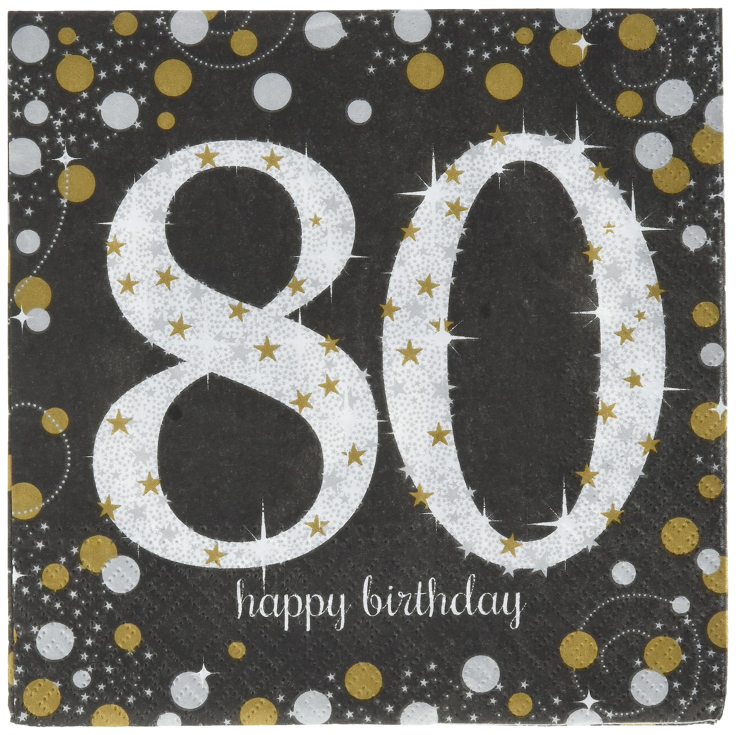 Sparkling Celebration 80 Luncheon Multicolor Paper Napkins ( 6.5'' X 6.5'' ) - Pack Of 16, Premium Quality & Eye-Catching Design