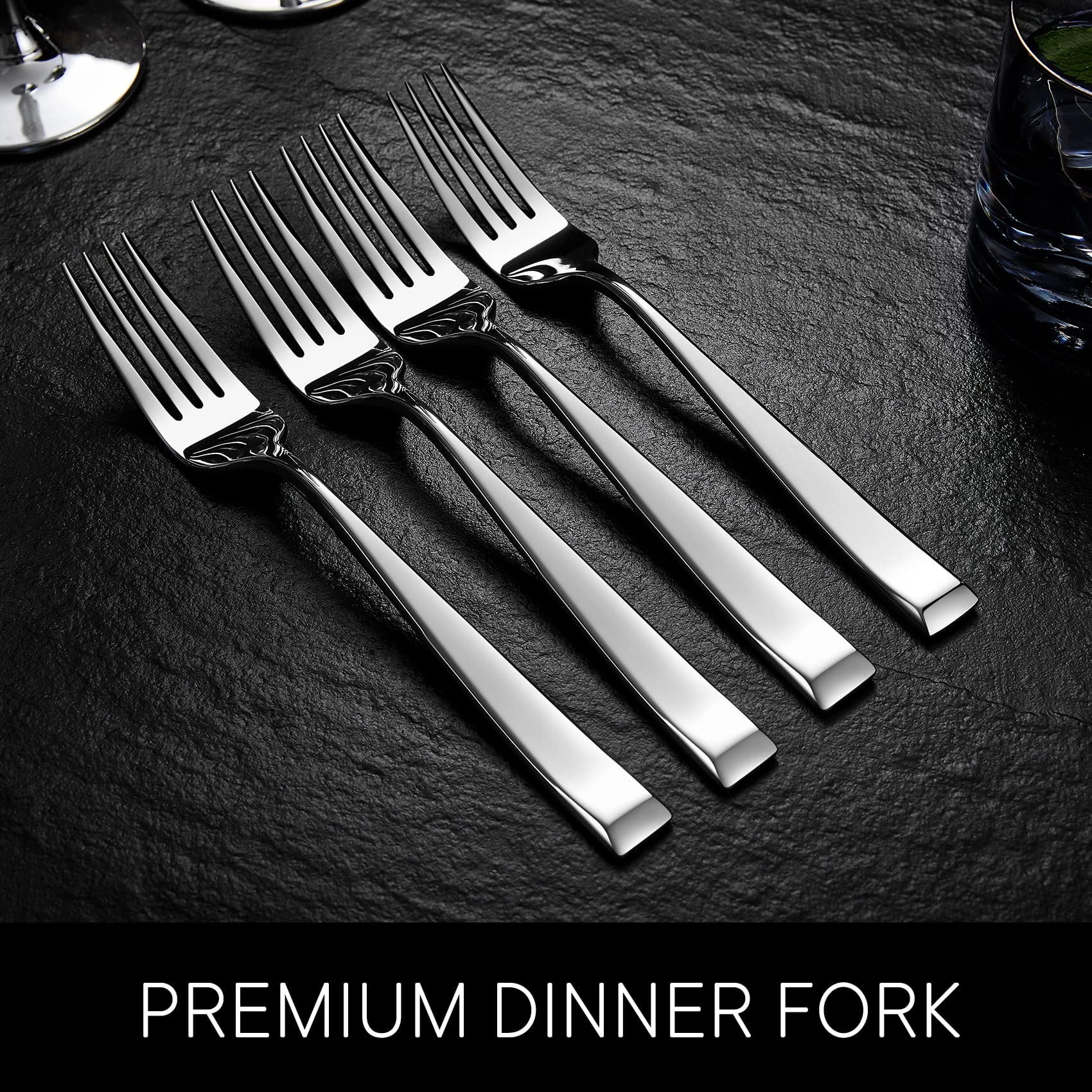 Royalrose Alexander Fine Forks, Set Of 4, 18/10 Stainless Steel, Well Made, Dishwasher Safe, Heavy Duty Fork (8.1'' Dinner Fork)
