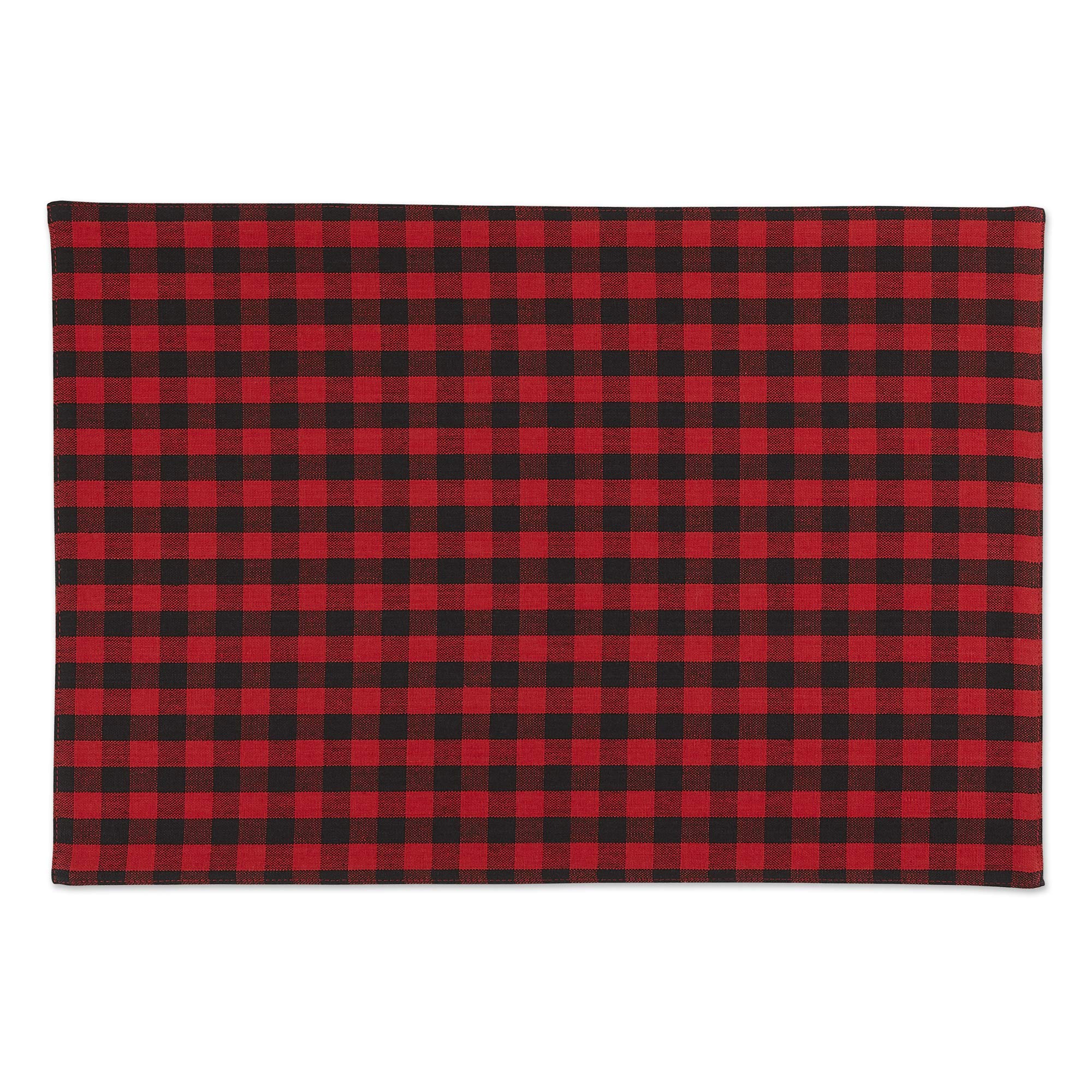 Dii Gingham Check Tabletop Collection, Red/Black, Placemat Set