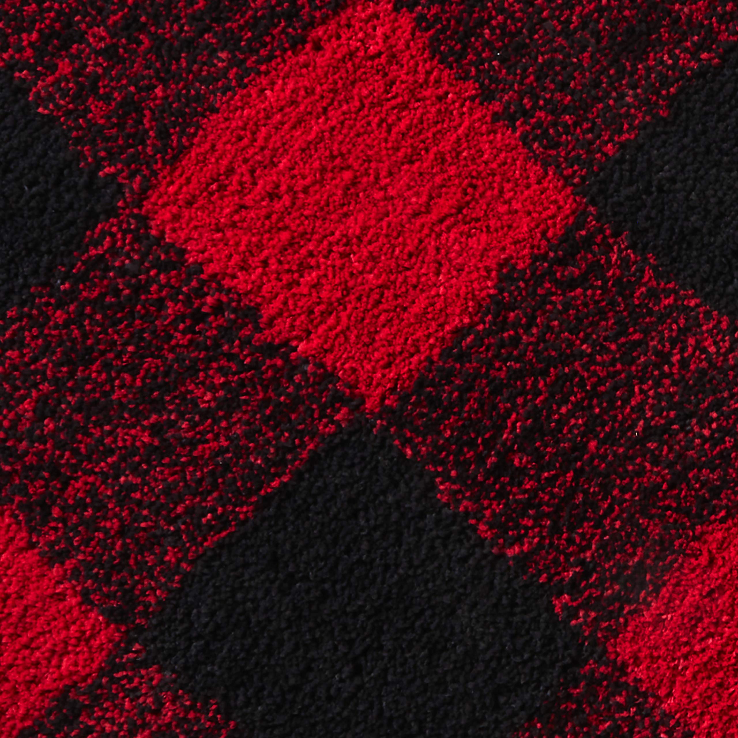 Skl Home Buffalo Check Bath Rug, Red/Black