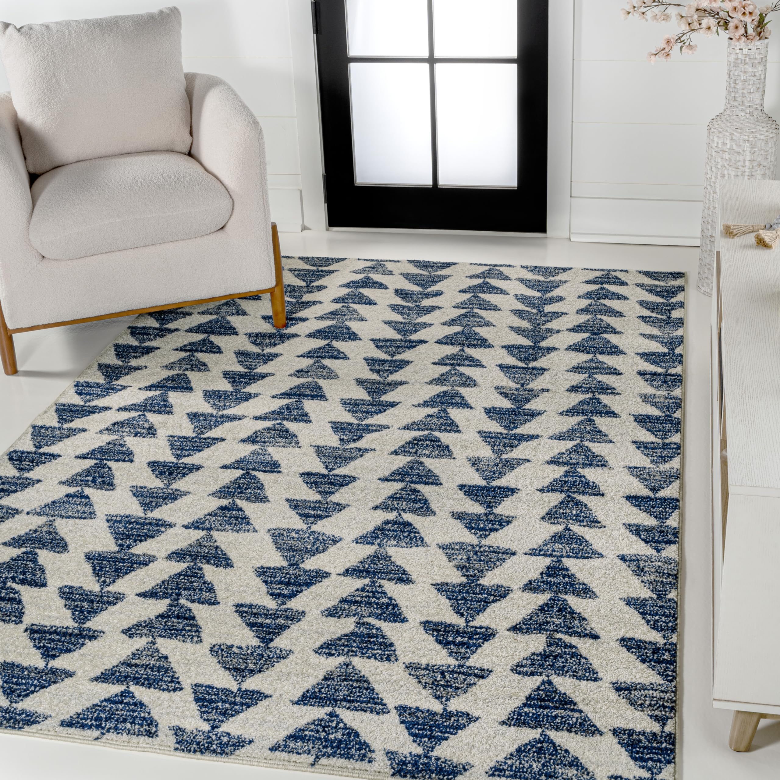 JONATHAN Y MOH206D-4 Aisha Moroccan Triangle Geometric Area Rug, Contemporary, Modern, Scandinavian, Minimalistic for Living Roo