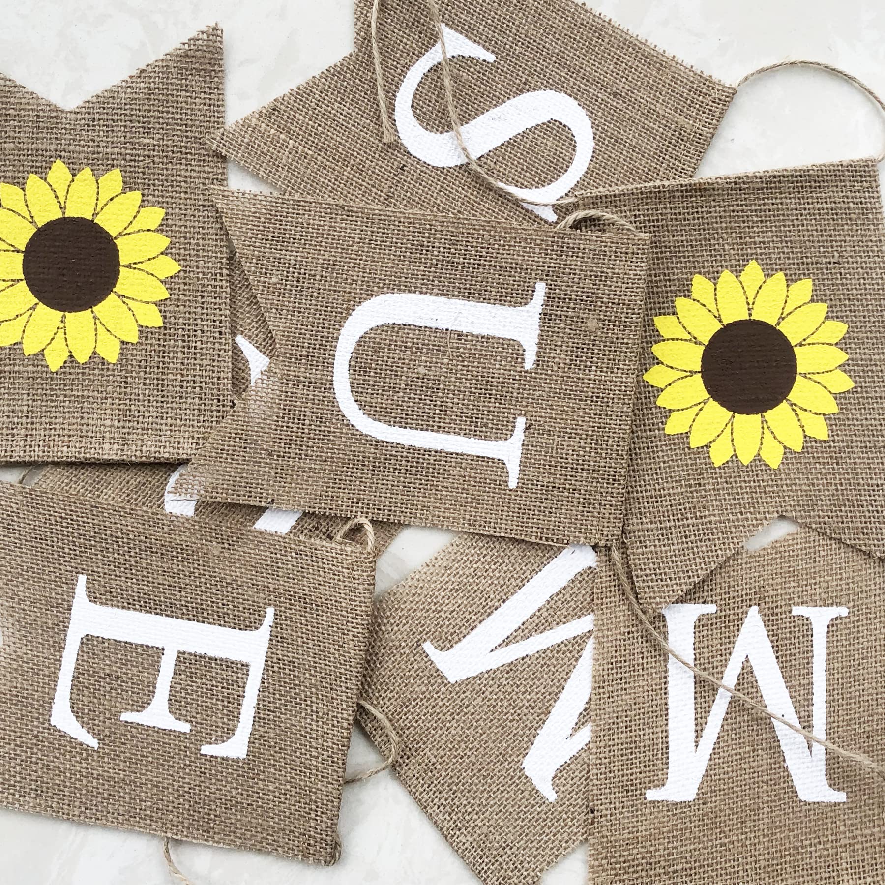 Uniwish Summer Banner Burlap With Sunflower Garland Hello Summer Decorations Rustic Hawaiian Beach Pool Party Supplies Home Outd