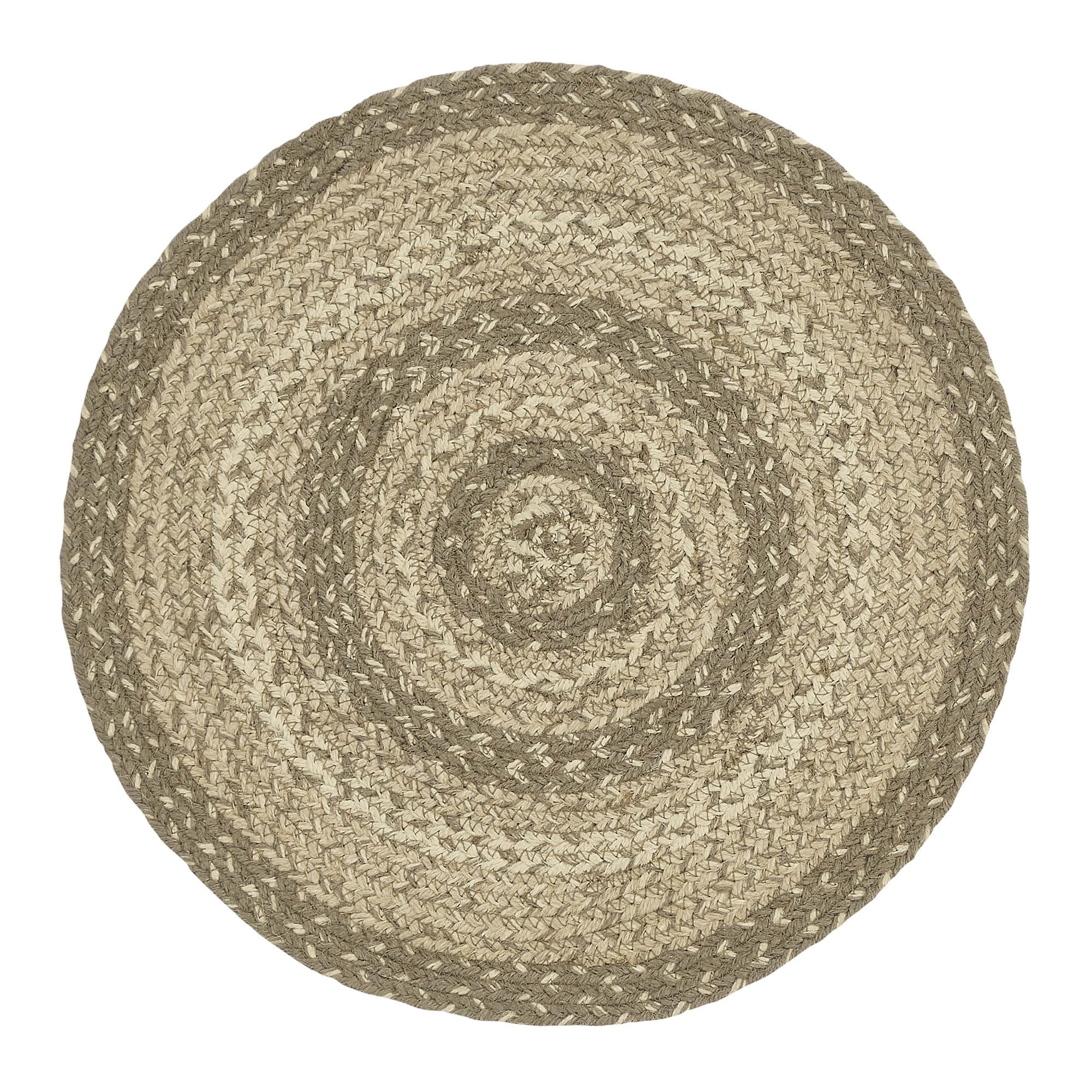 VHC Brands Cobblestone Trivet Hot Pad for Pots Pans  Tan Grey White  Jute Blend  Round Circle  15 Inches