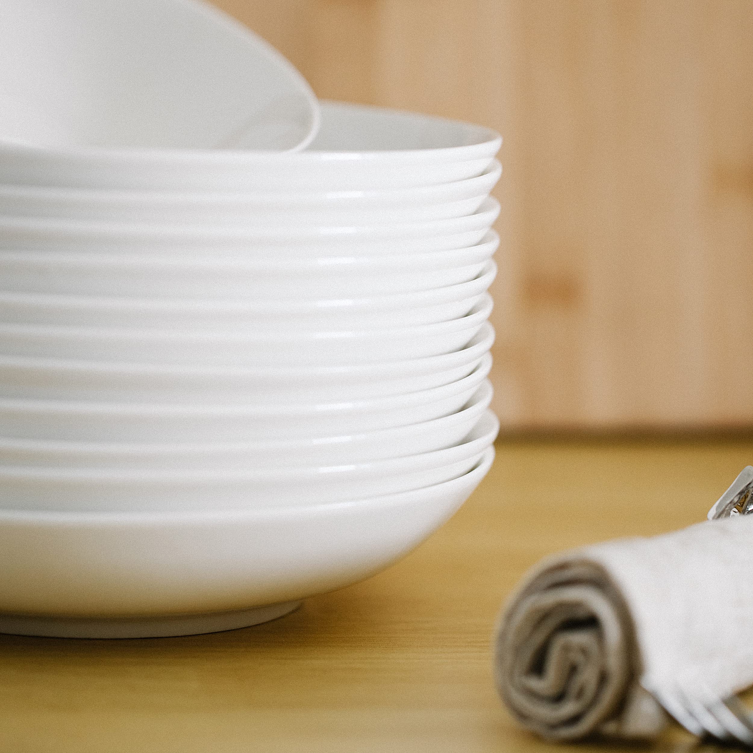 Btat- Porcelain Pasta Bowls, 12 Pack, 8 Inch, Pasta Bowl Set, Pasta Plate Bowls, White Bowls, Dinner Bowls, White Pasta Bowls, P