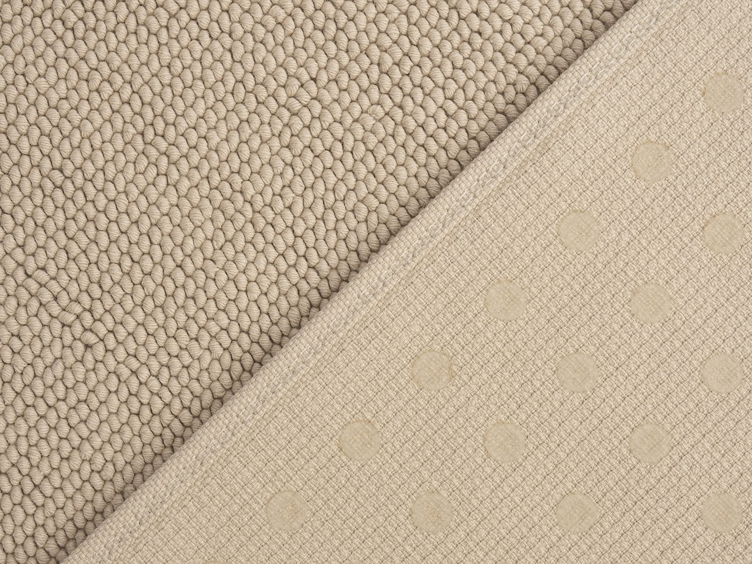 100% Cotton Bath Rugs For Bathroom, 20 X 34 Inches And Non Slip Backing Bath Math Rugs, Beige Bathmat Rug