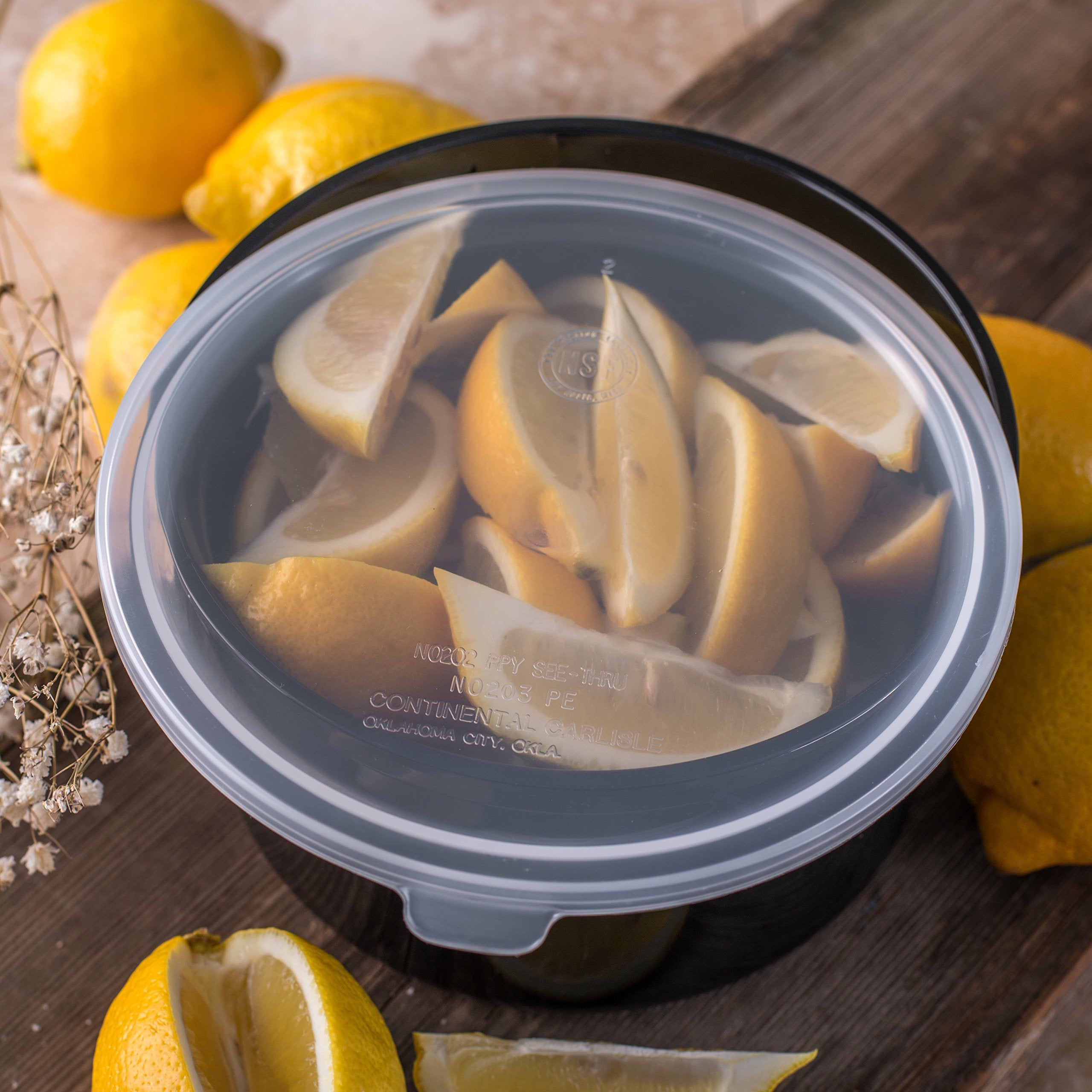Carlisle Foodservice Products Classic Round Storage Container Crock With Lid For Kitchen, Restaurants, Home, Plastic, 1.5 Quarts
