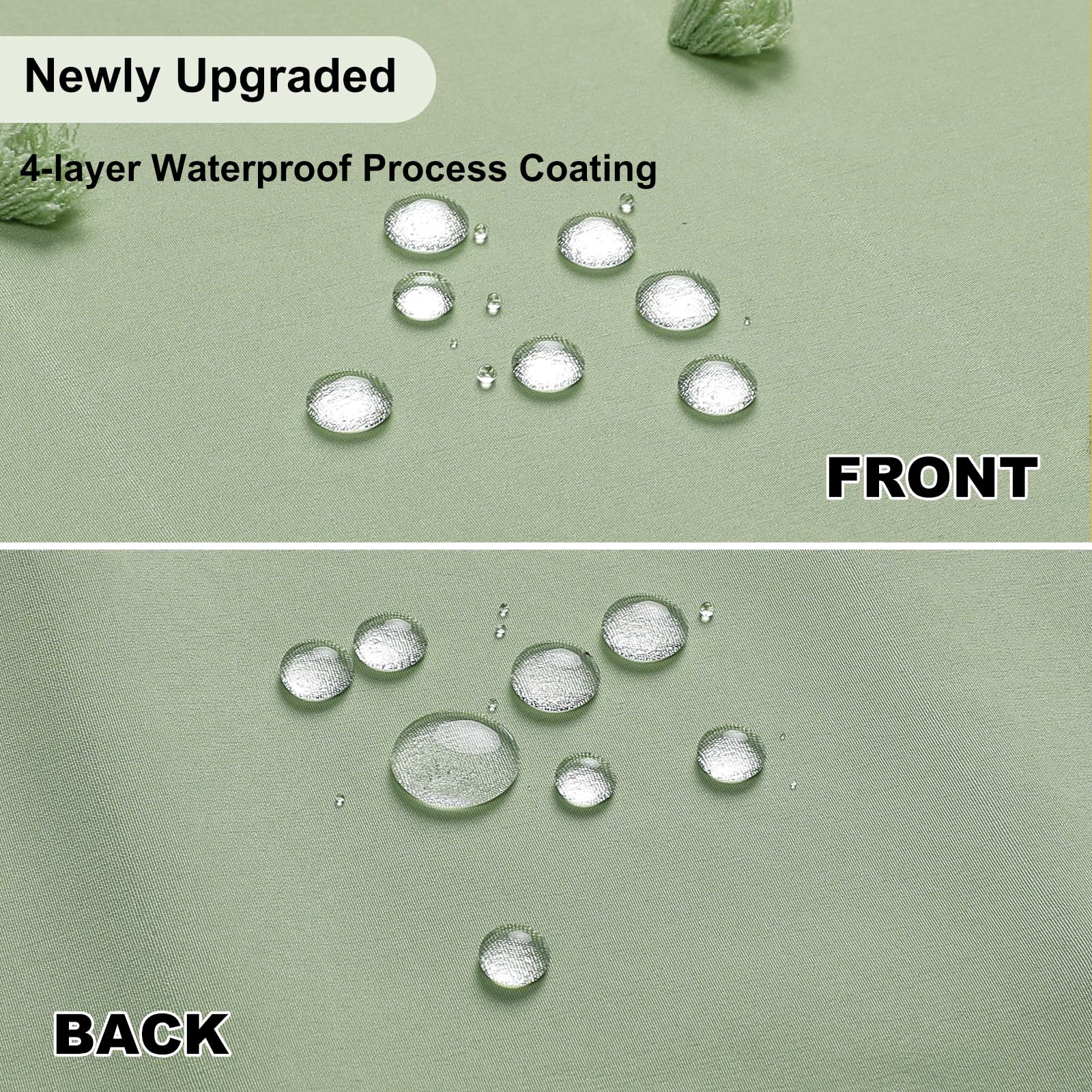 Lilycat Boho Farmhouse Sage Green Fabric Shower Curtain, 72X72 Tufted Pleat Floral Puffs Textured Tassel Cute Rustic Shower Curt